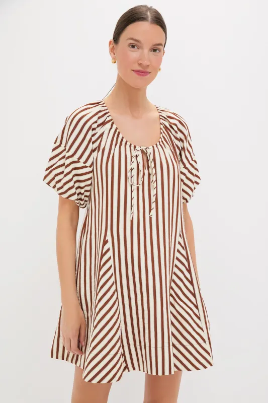 Ivory and Cinnamon Sierra Stripe Easy Shift Dress sold by Tuckernuck