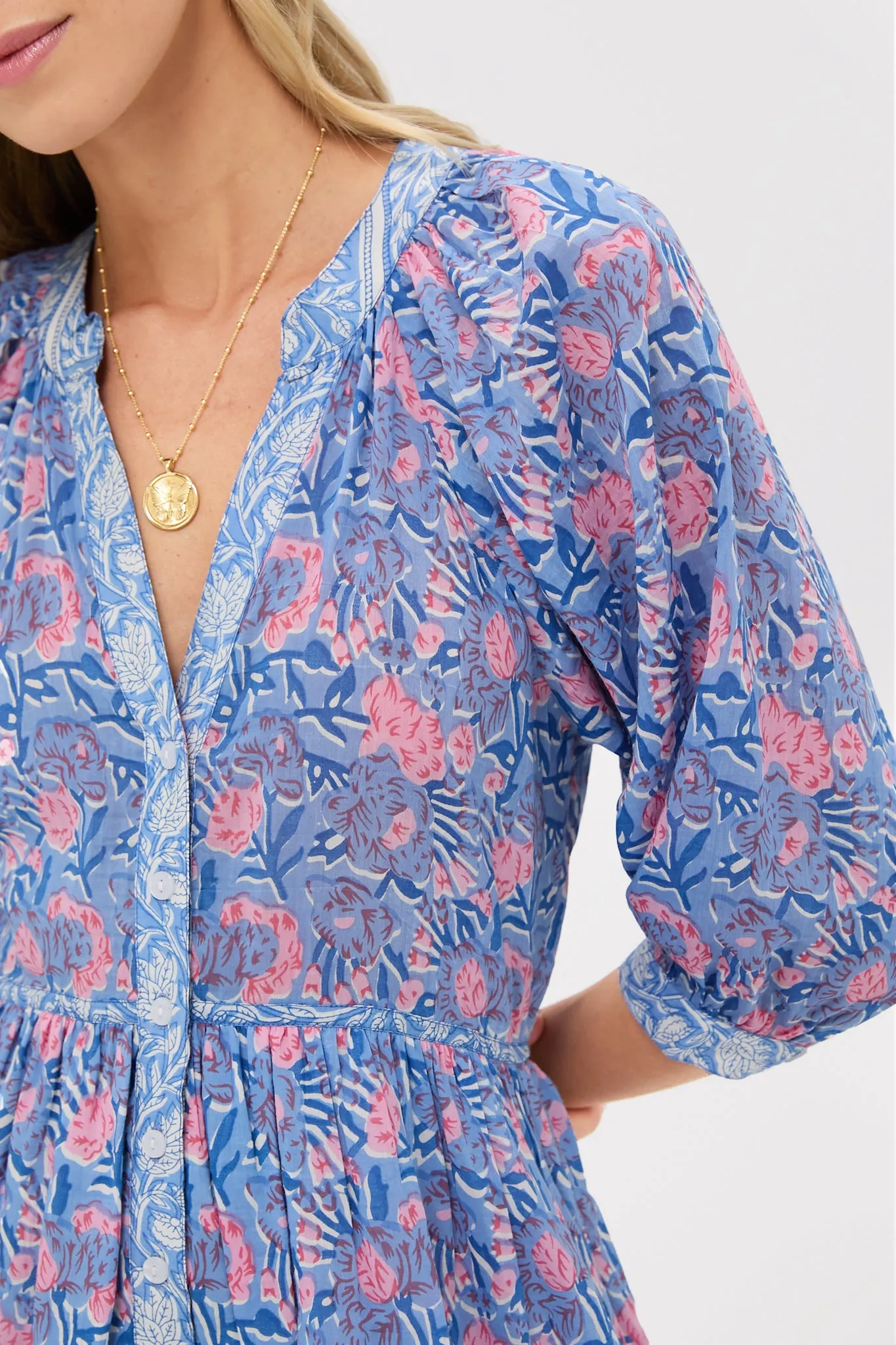 Blue Pink Printed Clara Mini Dress sold by Tuckernuck product image thumbnail 5