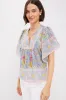 Blue Yellow Printed Angel Top sold by Tuckernuck