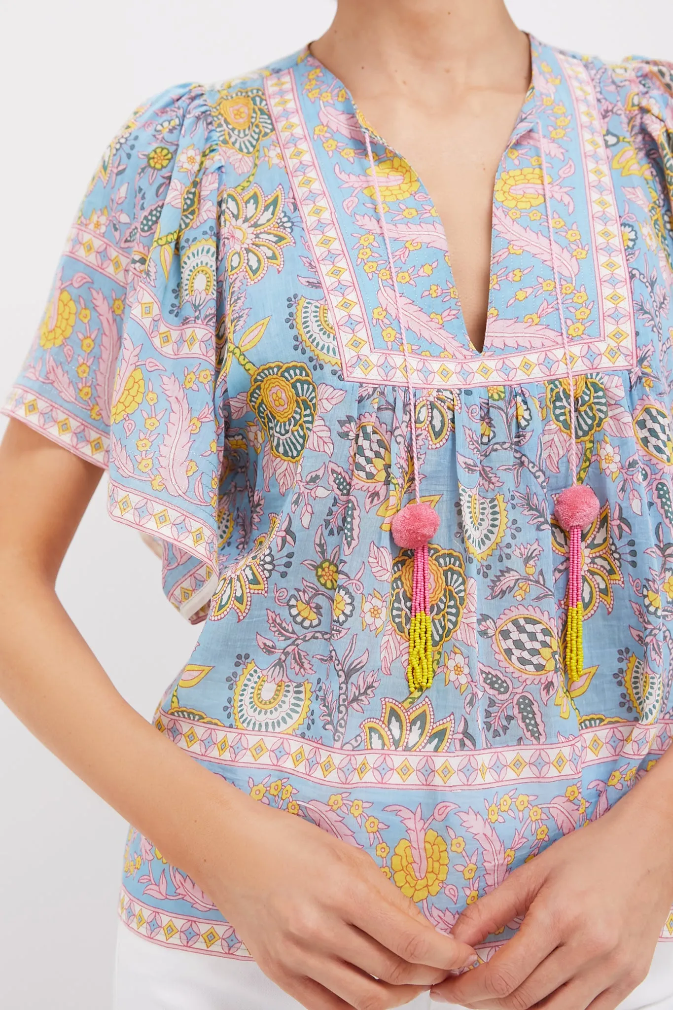 Blue Yellow Printed Angel Top sold by Tuckernuck product image thumbnail 5
