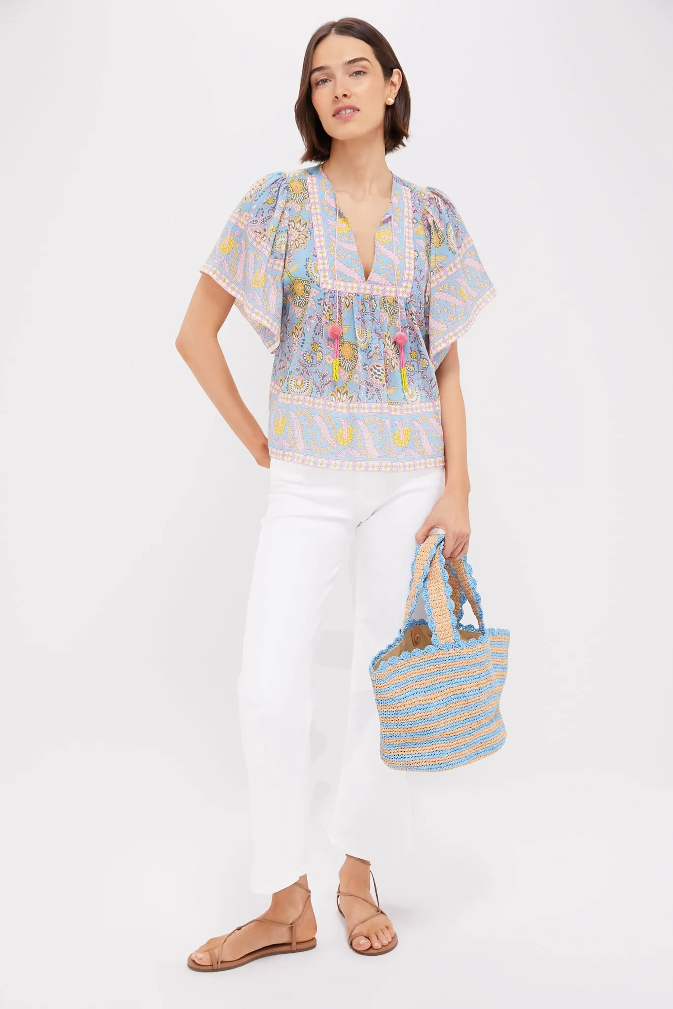 Blue Yellow Printed Angel Top sold by Tuckernuck product image thumbnail 2