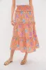 Orange Multi Floral Smocked Odette Maxi Skirt sold by Tuckernuck