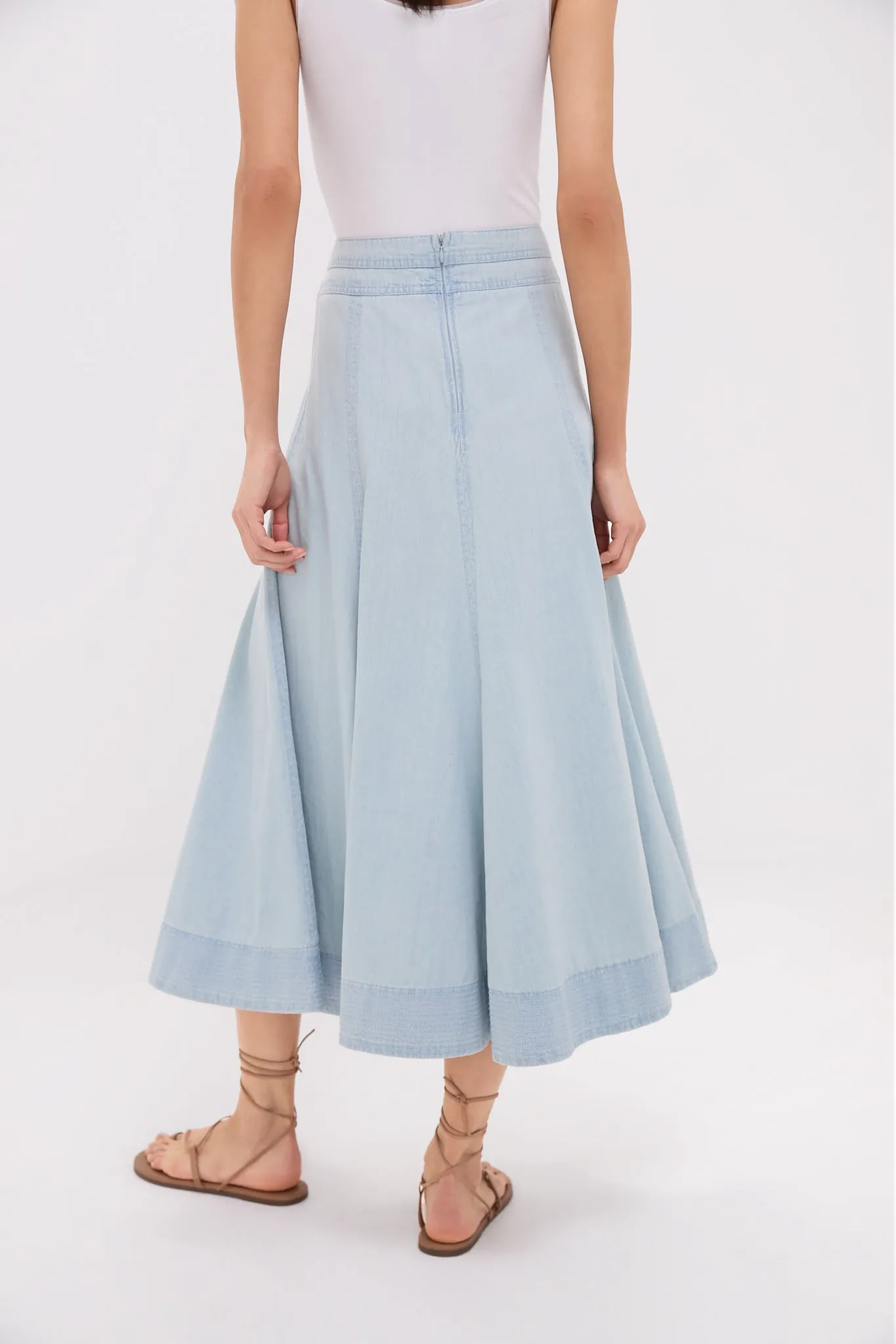 Light Wash Denim Brynn Skirt sold by Tuckernuck product image thumbnail 4
