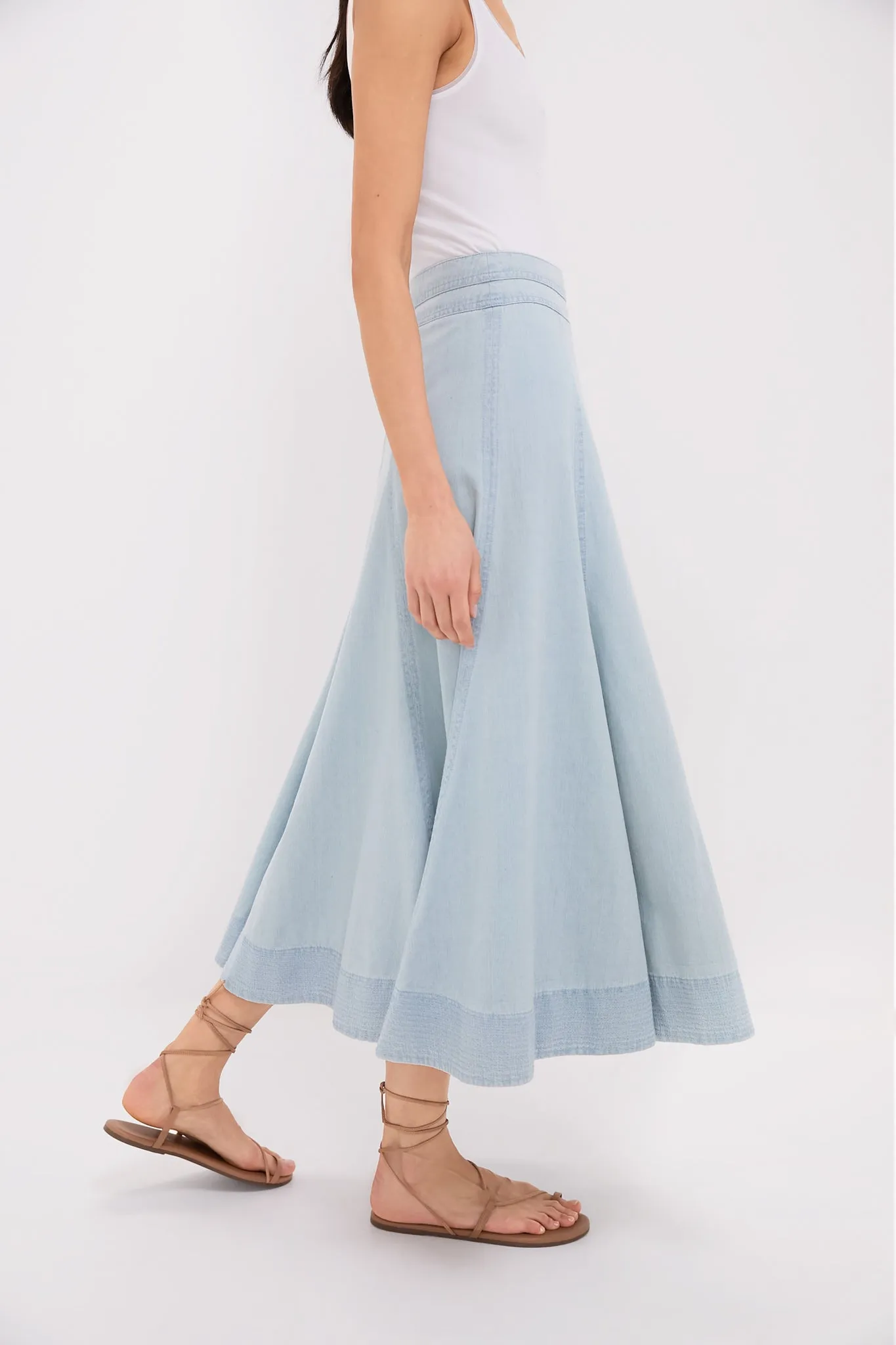 Light Wash Denim Brynn Skirt sold by Tuckernuck product image thumbnail 3