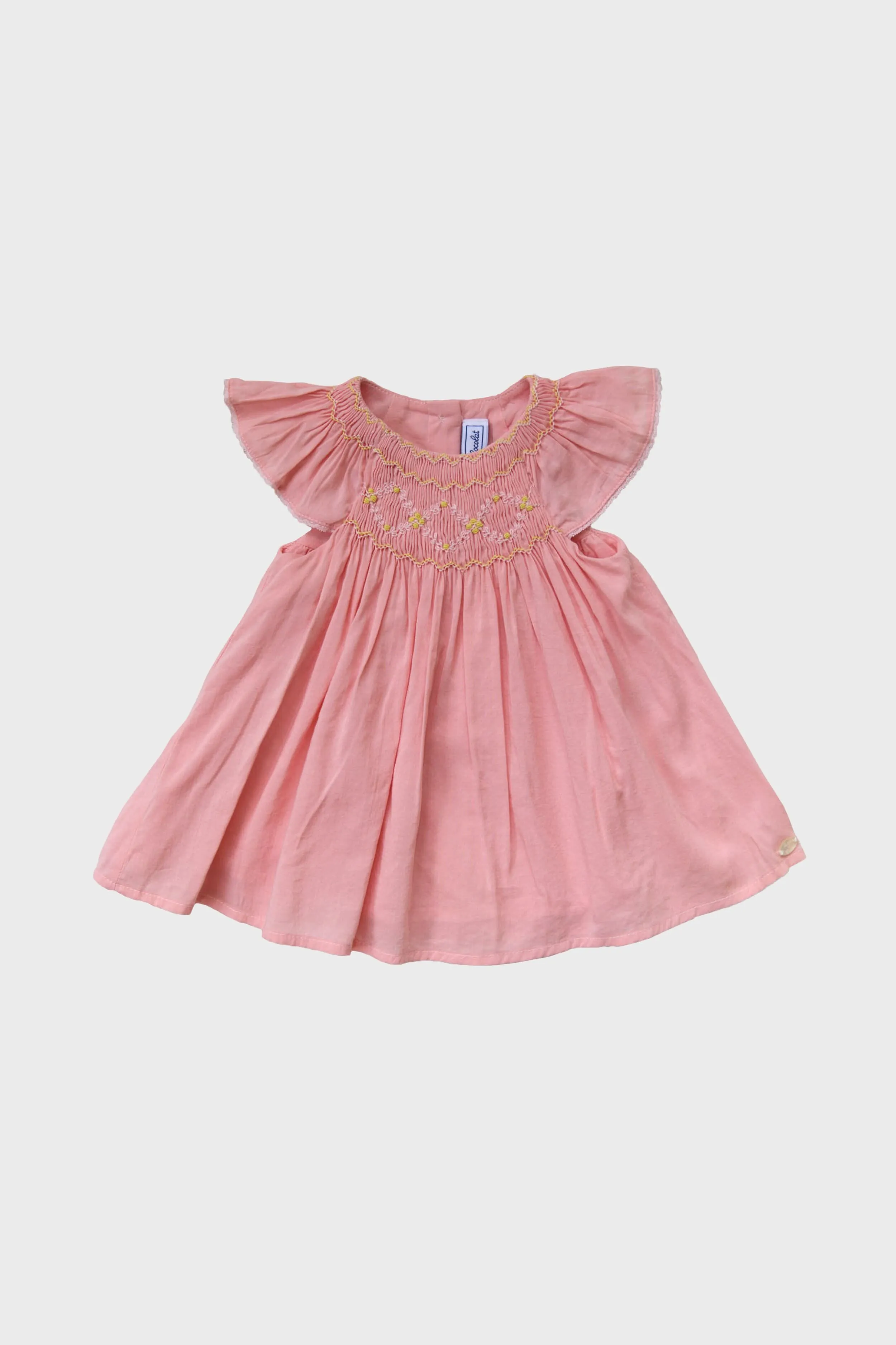 Pink Smocked Flutter Sleeve Dress sold by Tuckernuck product image thumbnail 2