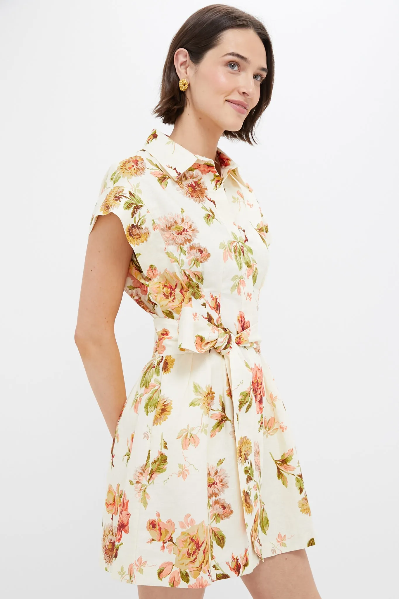 Romantic Floral Cotton Linen Mini Callie Dress sold by Tuckernuck product image thumbnail 3