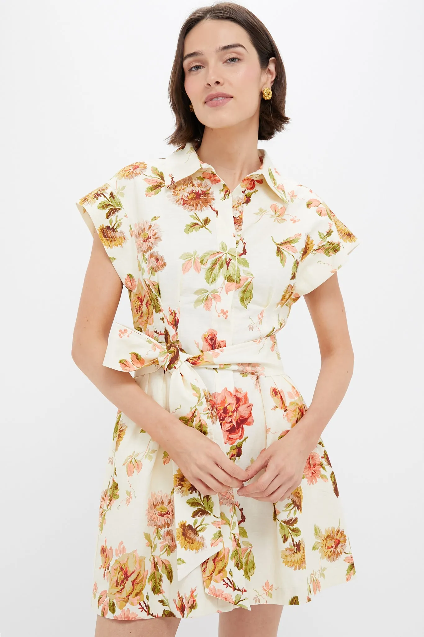 Romantic Floral Cotton Linen Mini Callie Dress sold by Tuckernuck