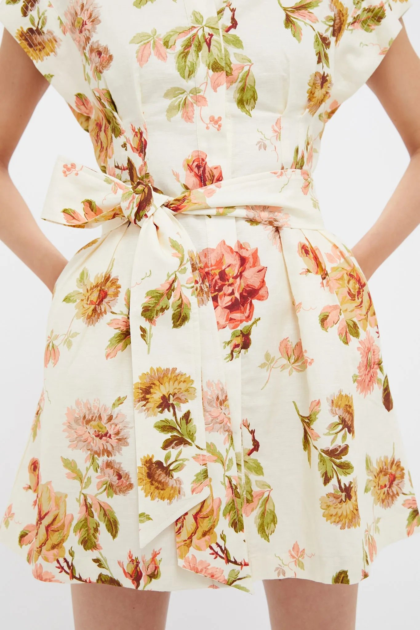 Romantic Floral Cotton Linen Mini Callie Dress sold by Tuckernuck product image thumbnail 5