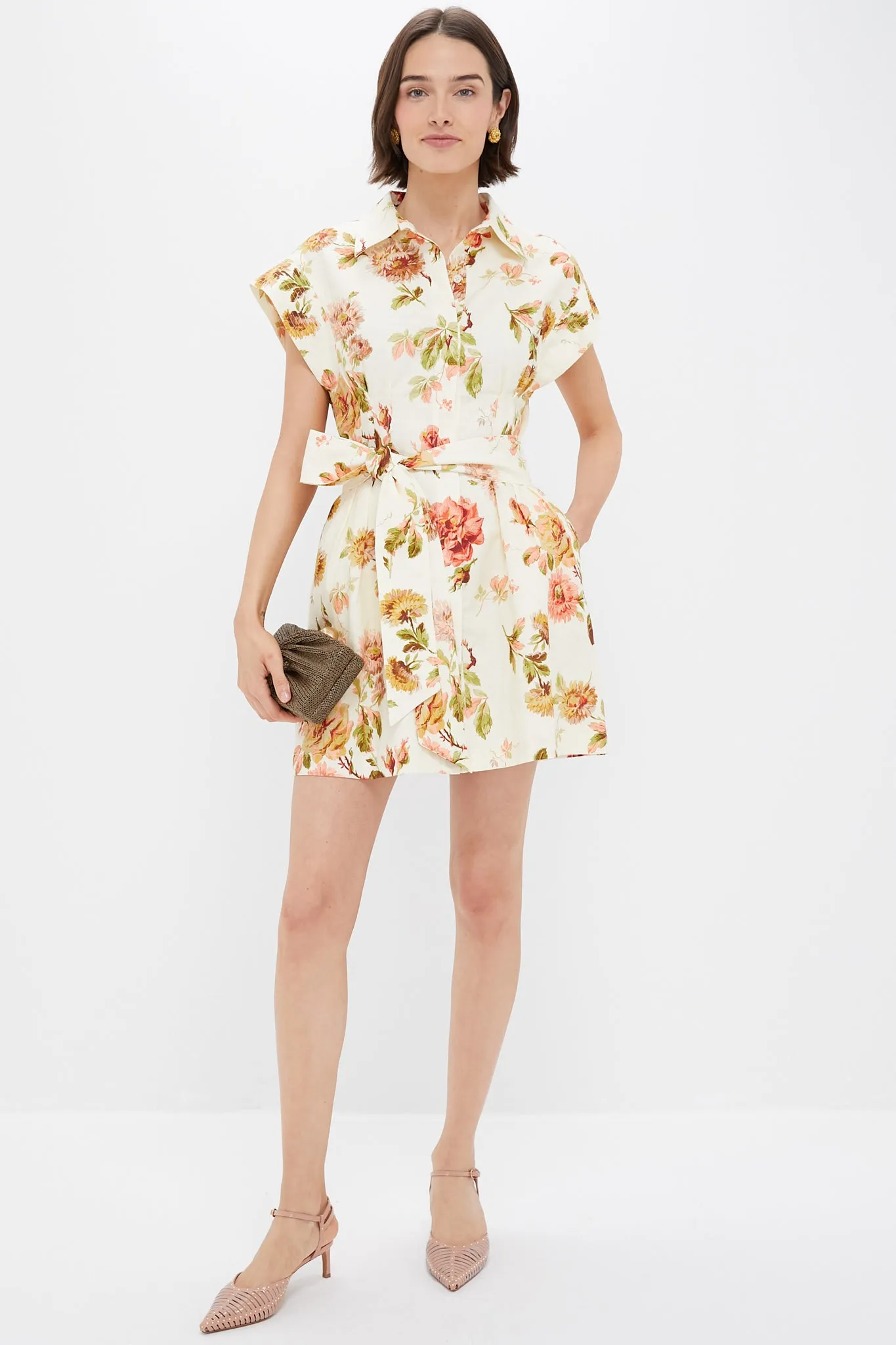 Romantic Floral Cotton Linen Mini Callie Dress sold by Tuckernuck product image thumbnail 2