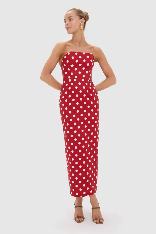 Polka Dot Romeo Strapless Dress made by Posse
