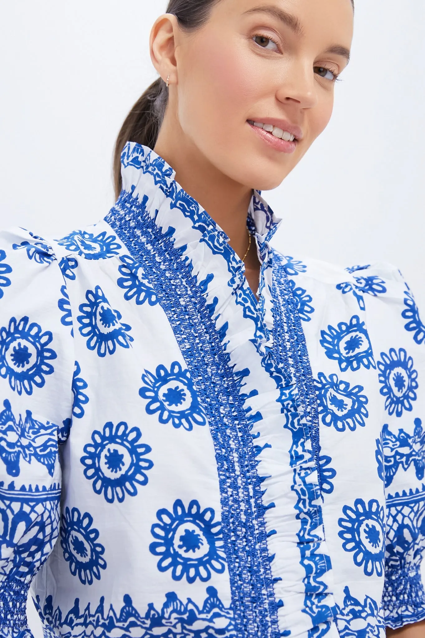 Exclusive White and Blue Zuri Top sold by Tuckernuck product image thumbnail 5