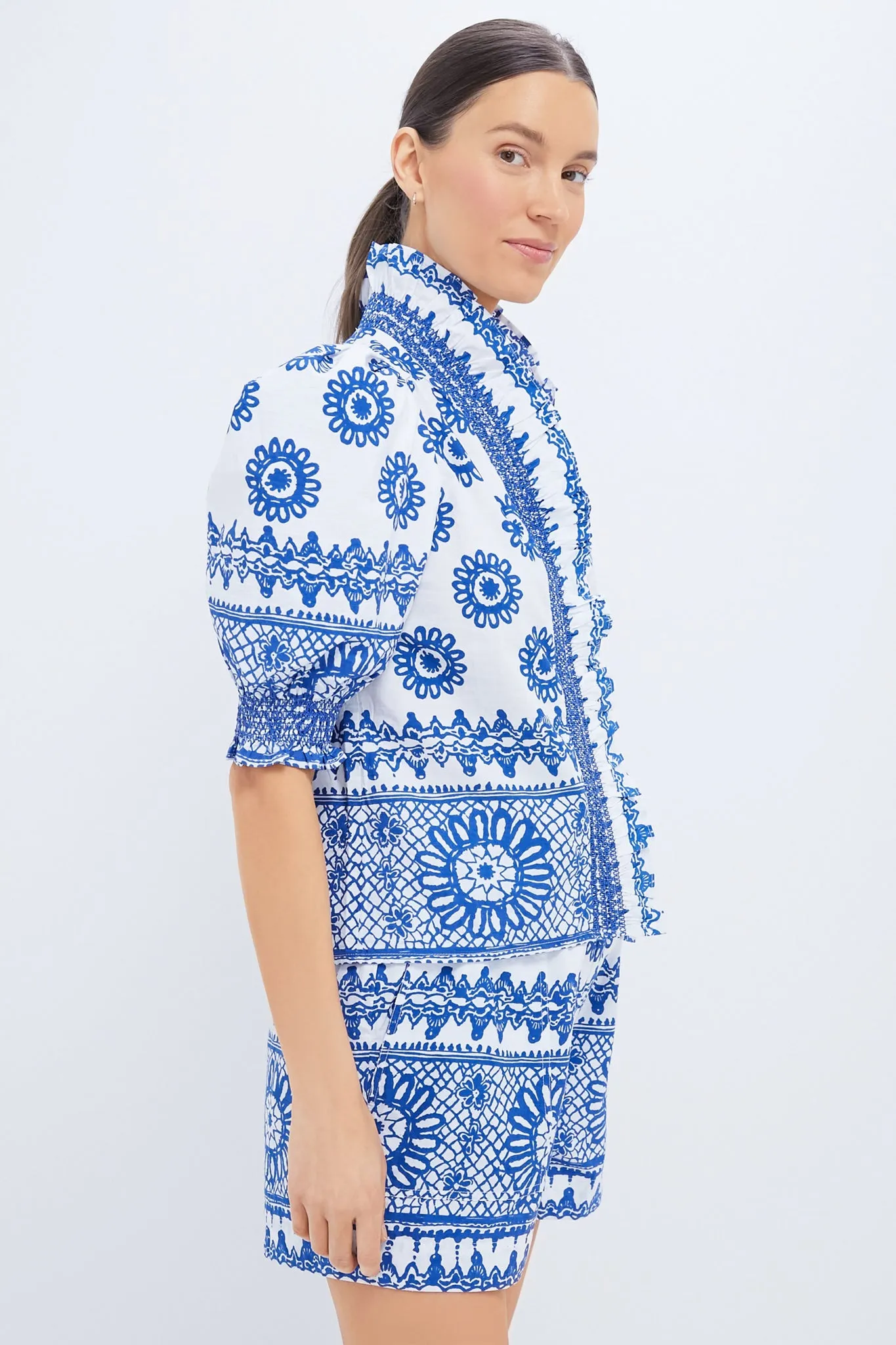 Exclusive White and Blue Zuri Top sold by Tuckernuck product image thumbnail 3