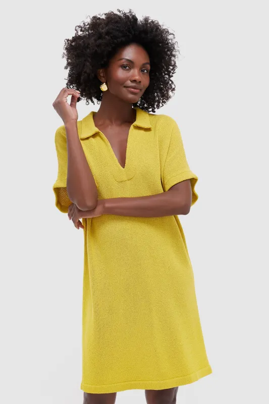 Lemongrass Knit Maren Mini Polo Dress sold by Tuckernuck