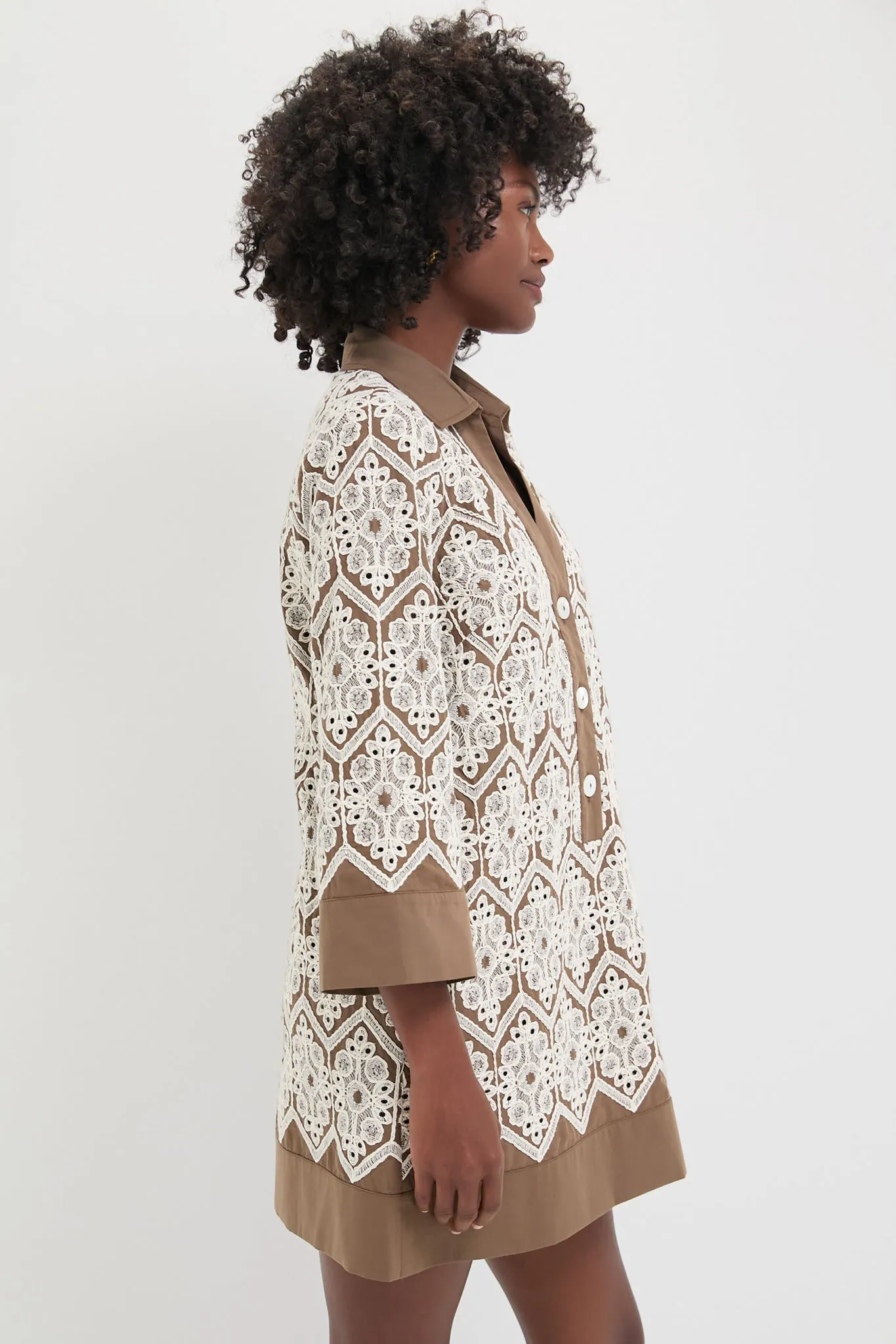 Mocha Mousse Lace Collier Dress sold by Tuckernuck product image thumbnail 3