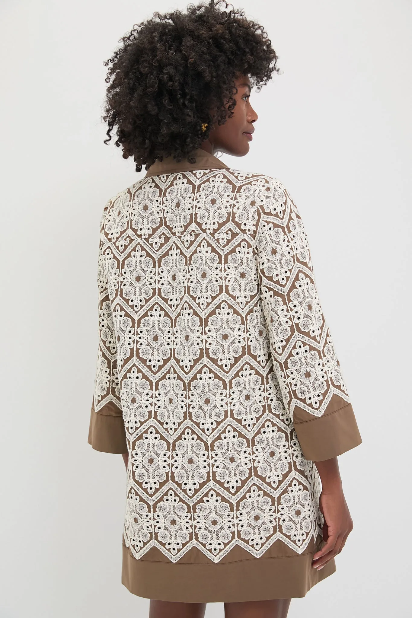 Mocha Mousse Lace Collier Dress sold by Tuckernuck product image thumbnail 4