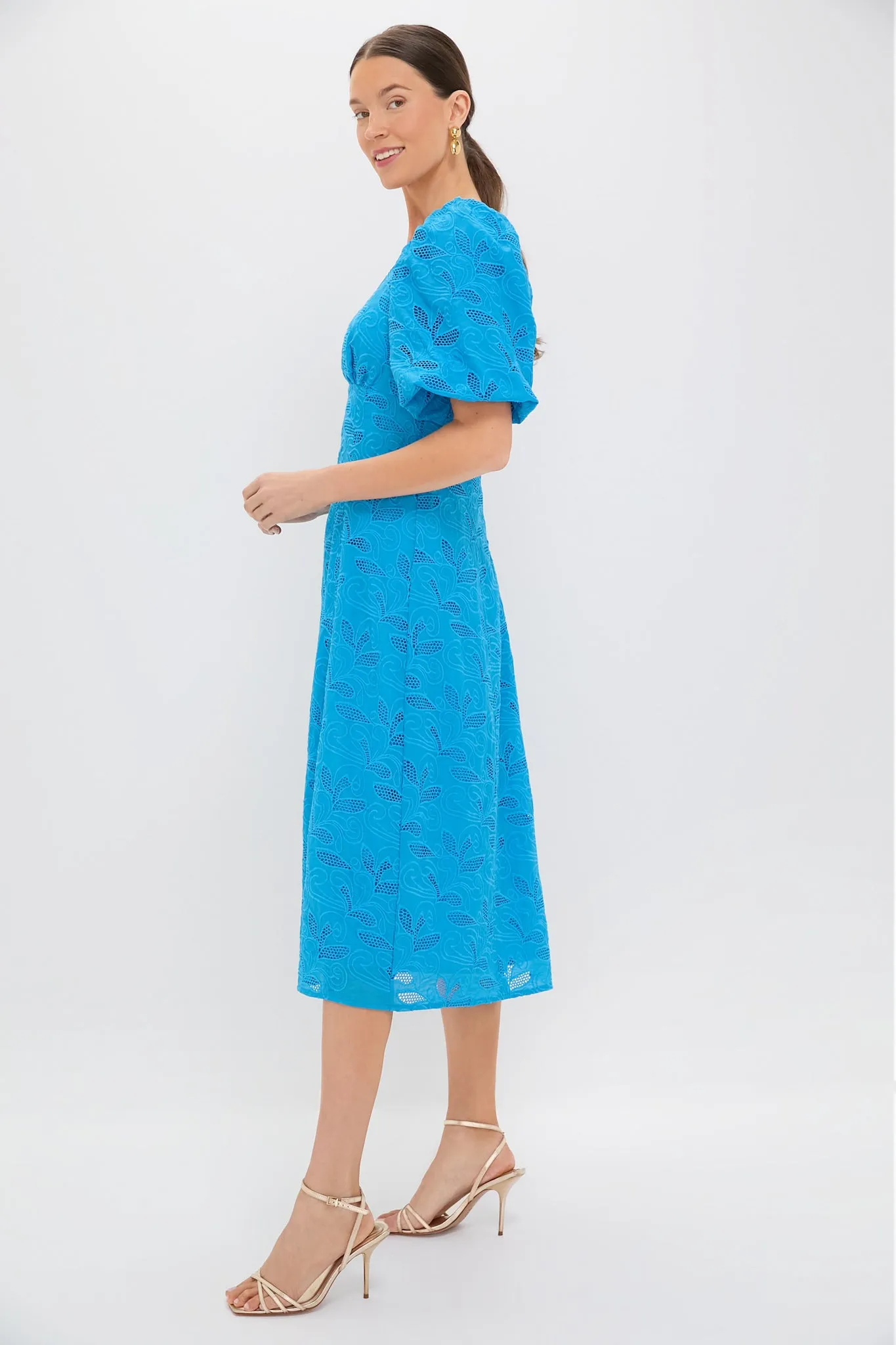 Azure Eyelet Ainsley Midi Dress sold by Tuckernuck product image thumbnail 3