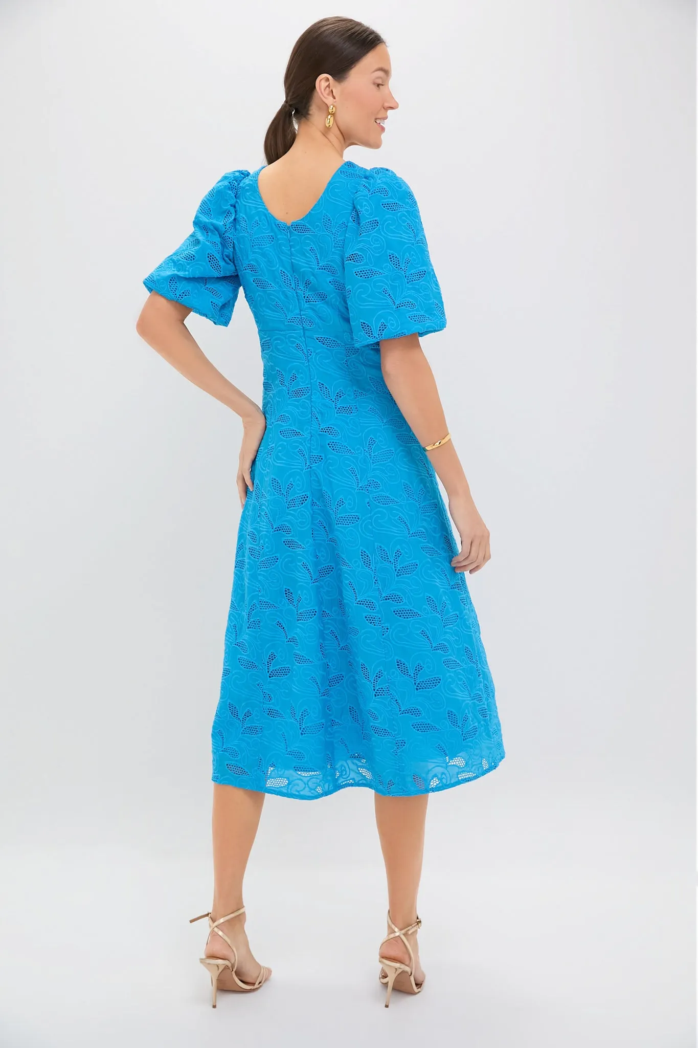 Azure Eyelet Ainsley Midi Dress sold by Tuckernuck product image thumbnail 4