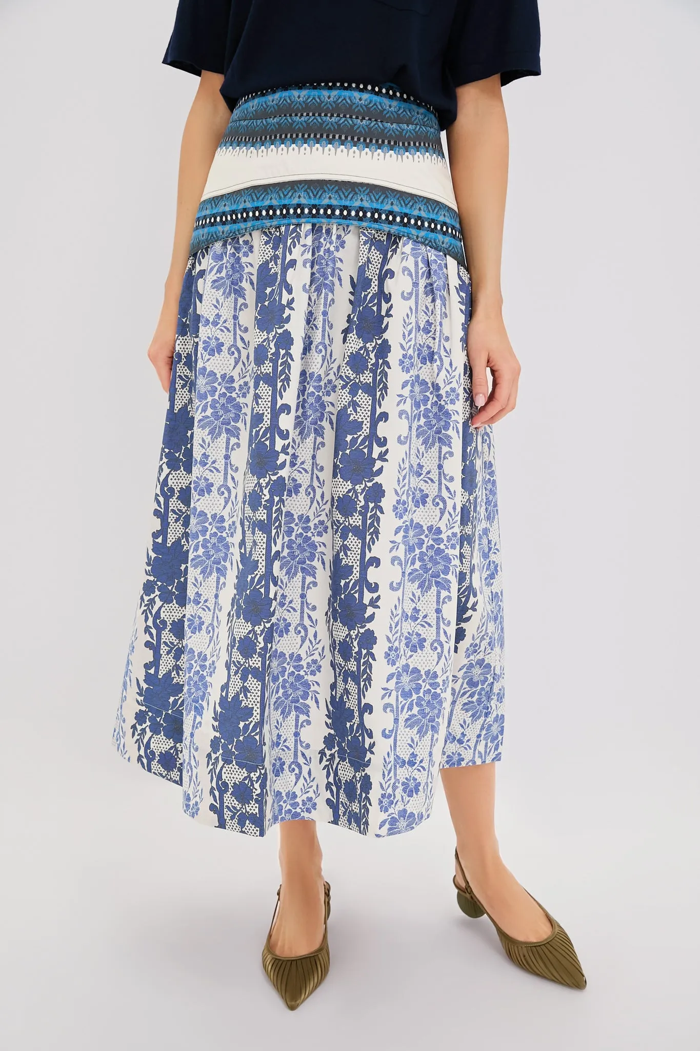 Bondi Blues Cotton Poplin Jolie Skirt sold by Tuckernuck