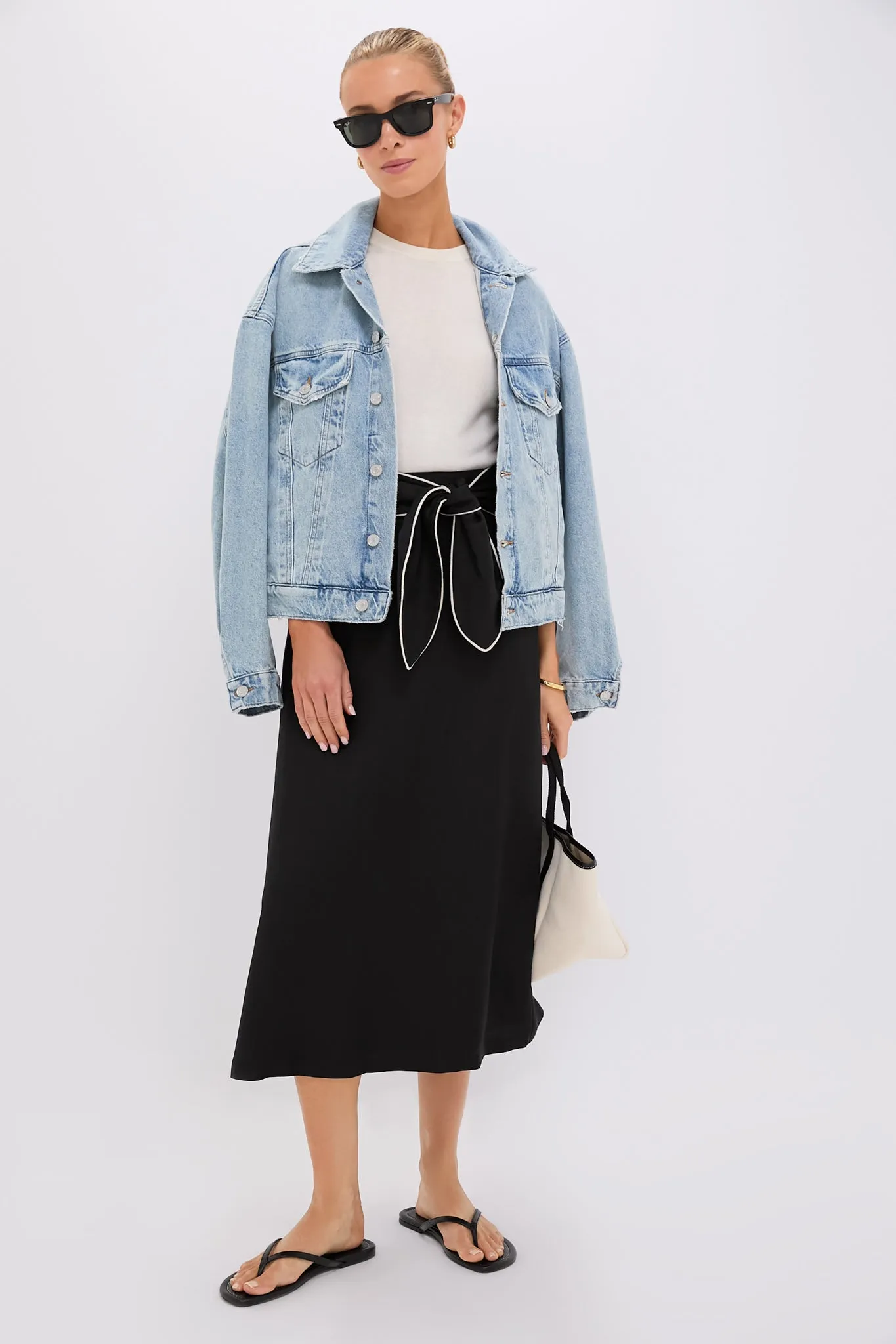 Black Linen Carine Tie Skirt sold by Tuckernuck product image thumbnail 2