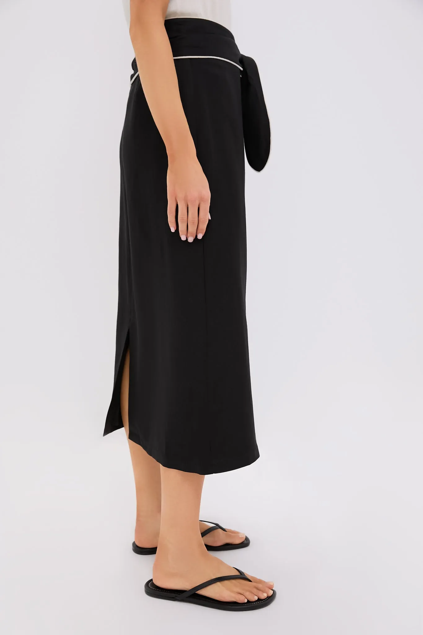 Black Linen Carine Tie Skirt sold by Tuckernuck product image thumbnail 3