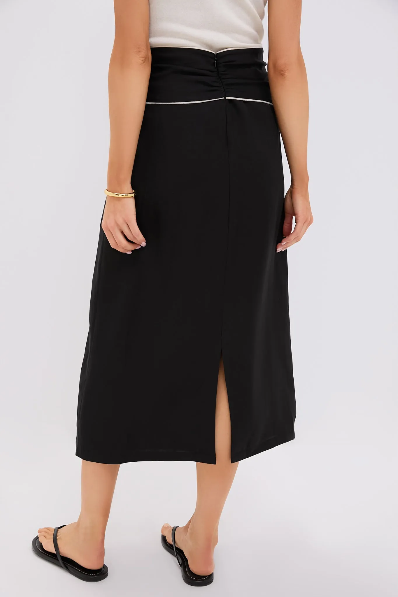 Black Linen Carine Tie Skirt sold by Tuckernuck product image thumbnail 4