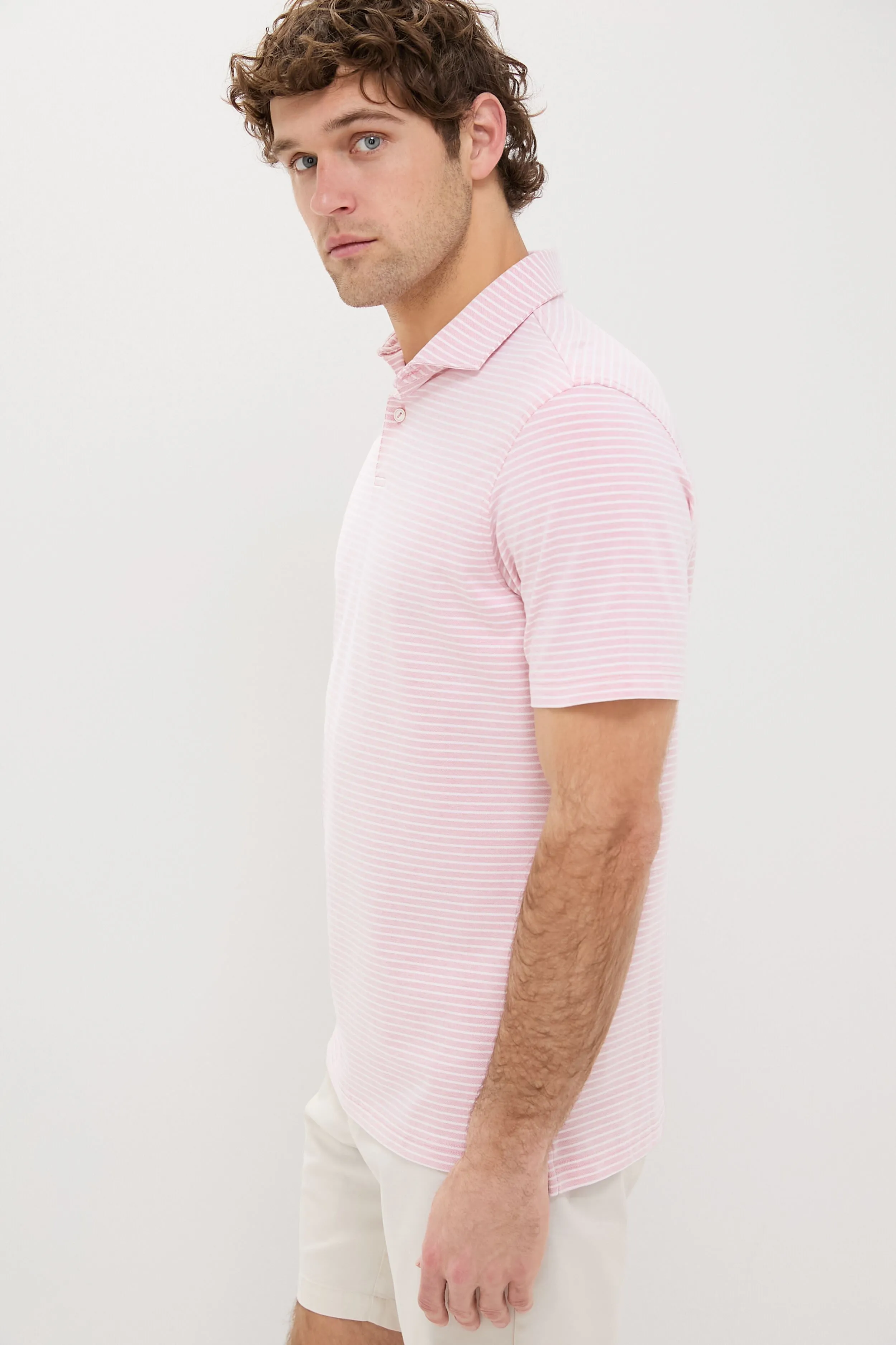 Pink Crepe Albatross Cotton Blend Pique Polo sold by Tuckernuck product image thumbnail 4