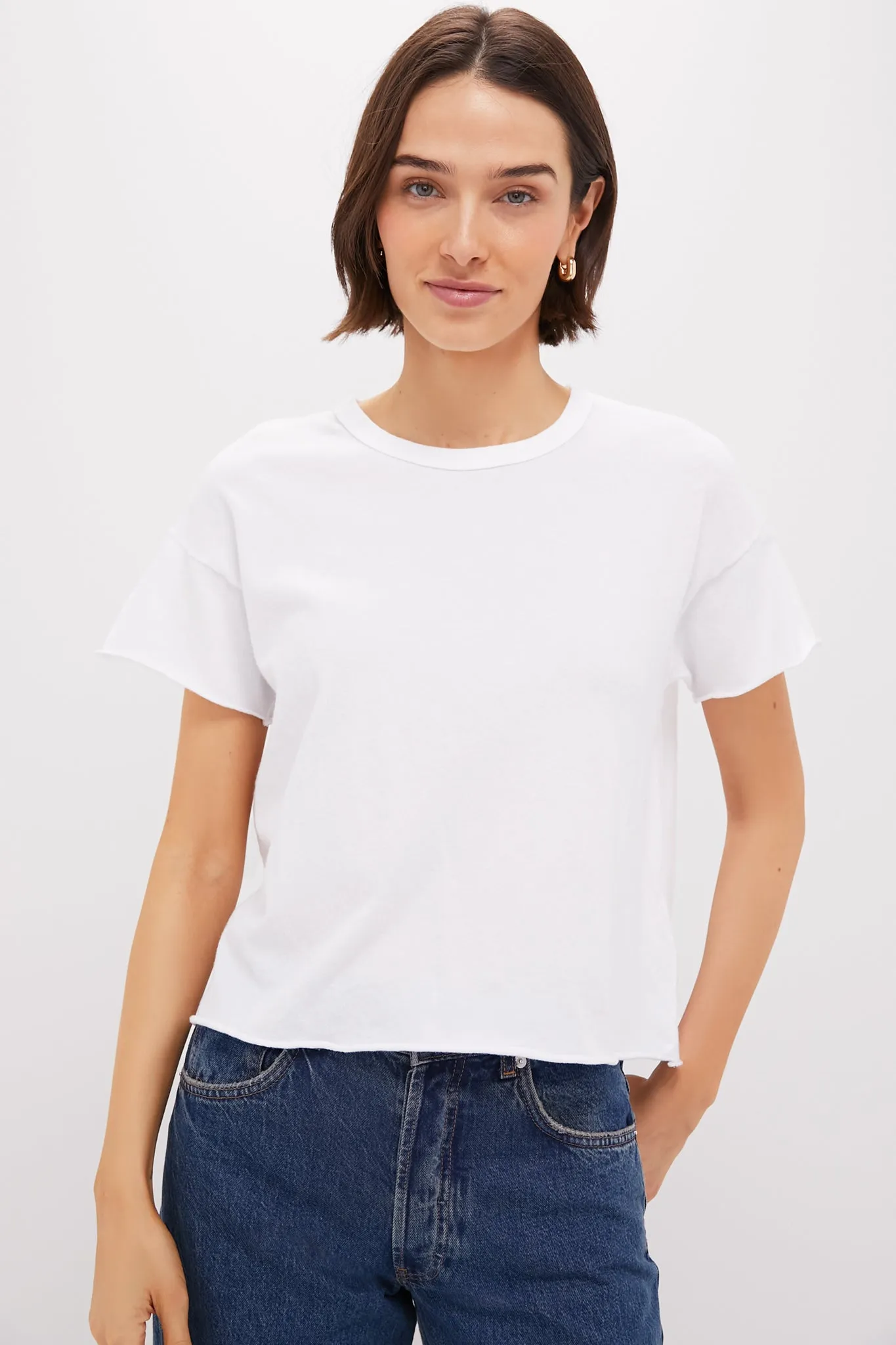 True White The Crop Tee sold by Tuckernuck