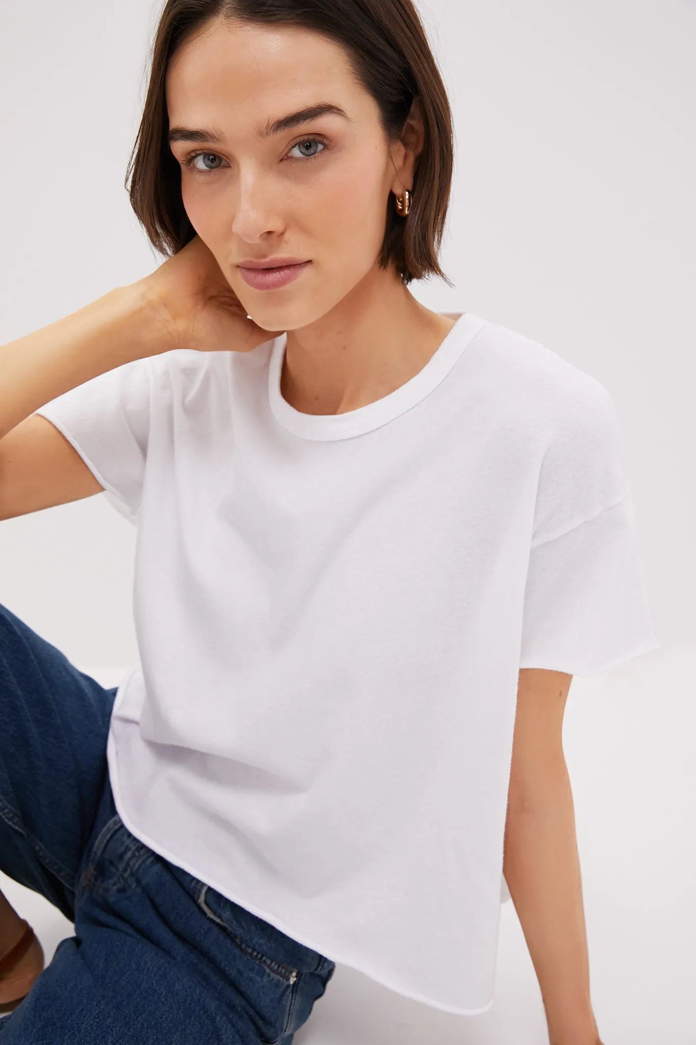 True White The Crop Tee sold by Tuckernuck product image thumbnail 5