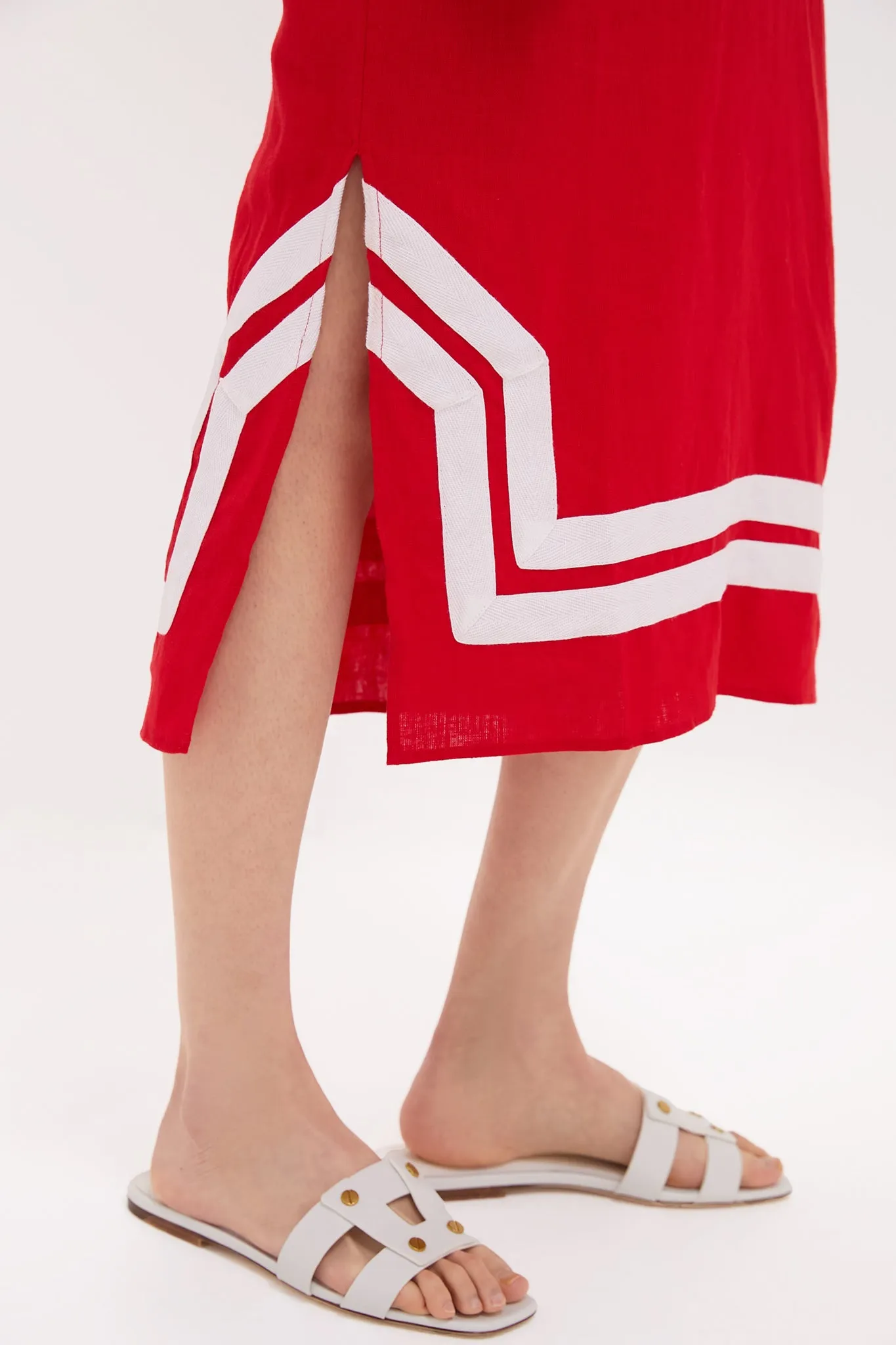 Exclusive Red and White Short Sleeve Classic Maxi Tunic sold by Tuckernuck product image thumbnail 5