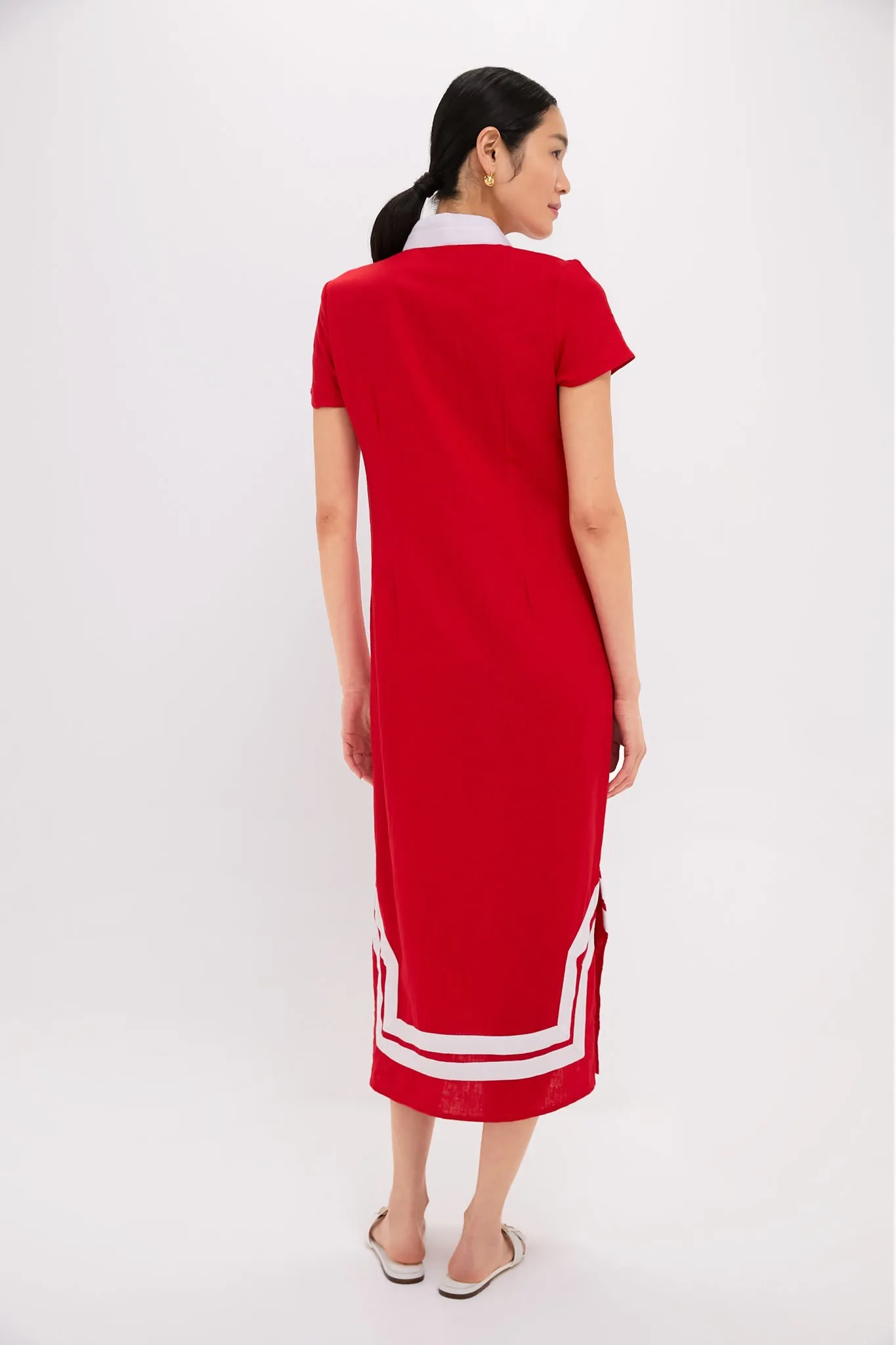 Exclusive Red and White Short Sleeve Classic Maxi Tunic sold by Tuckernuck product image thumbnail 4