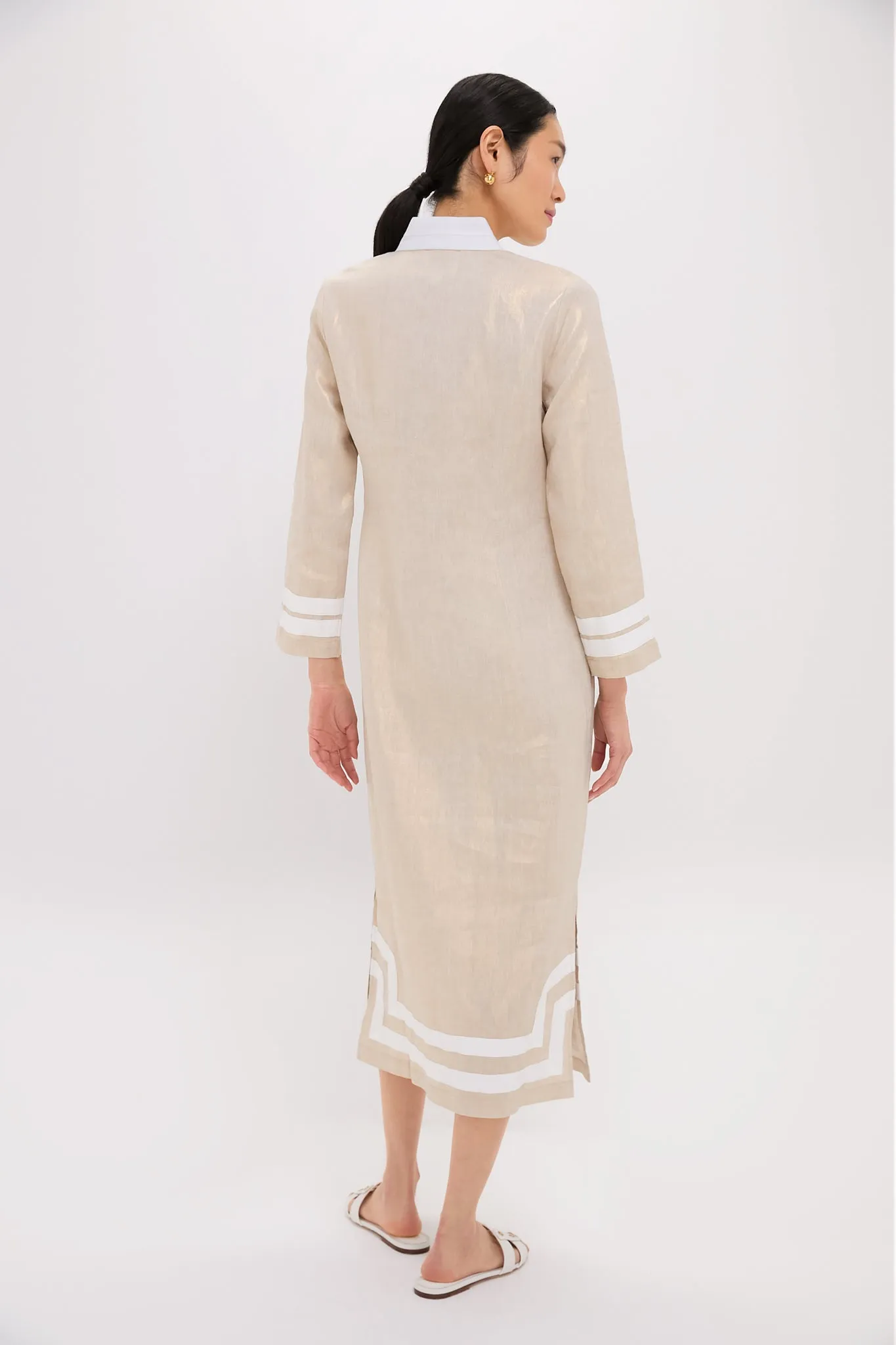 Gold Long Sleeve Classic Maxi Tunic Dress sold by Tuckernuck product image thumbnail 4