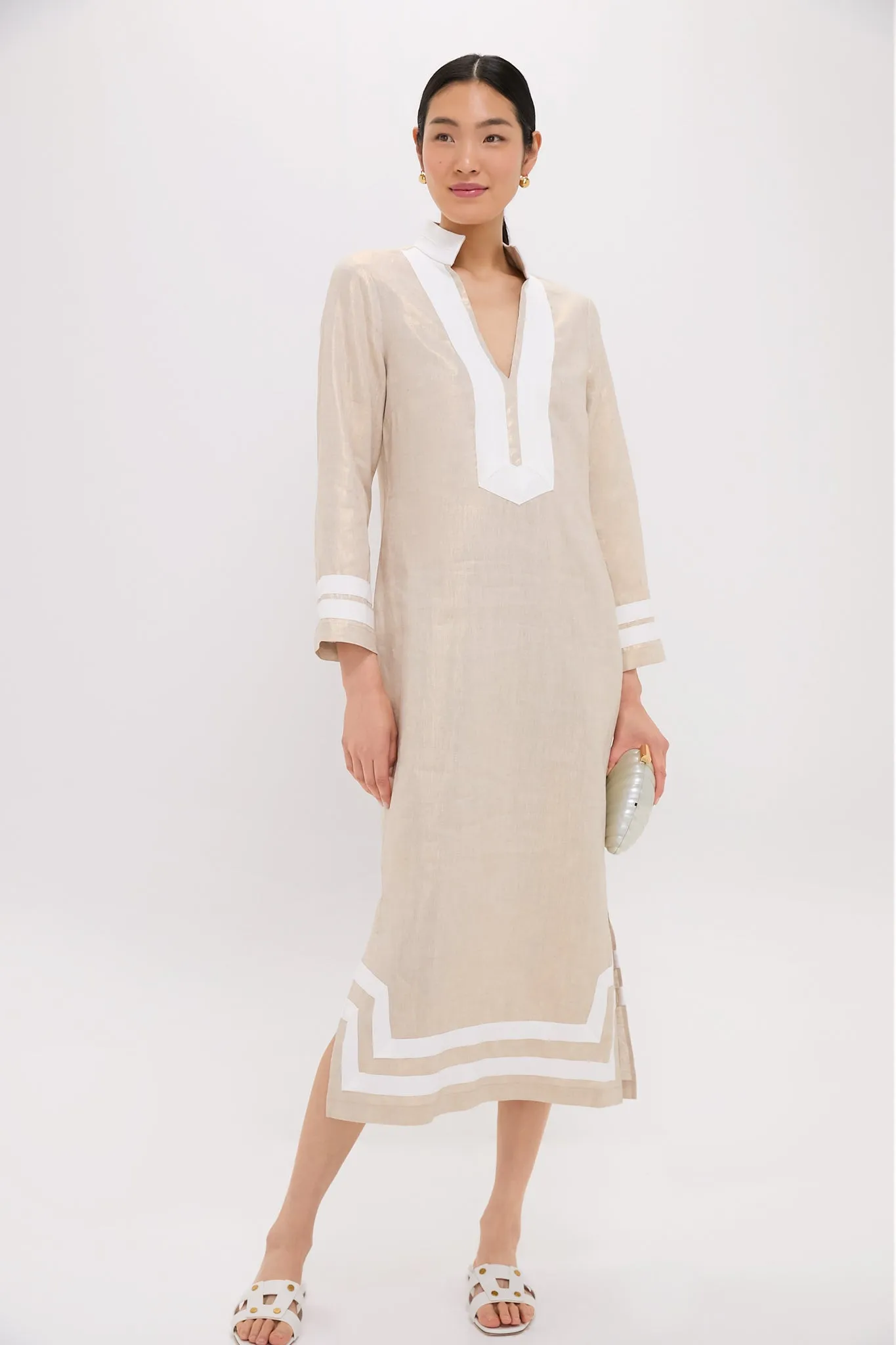 Gold Long Sleeve Classic Maxi Tunic Dress sold by Tuckernuck product image thumbnail 2