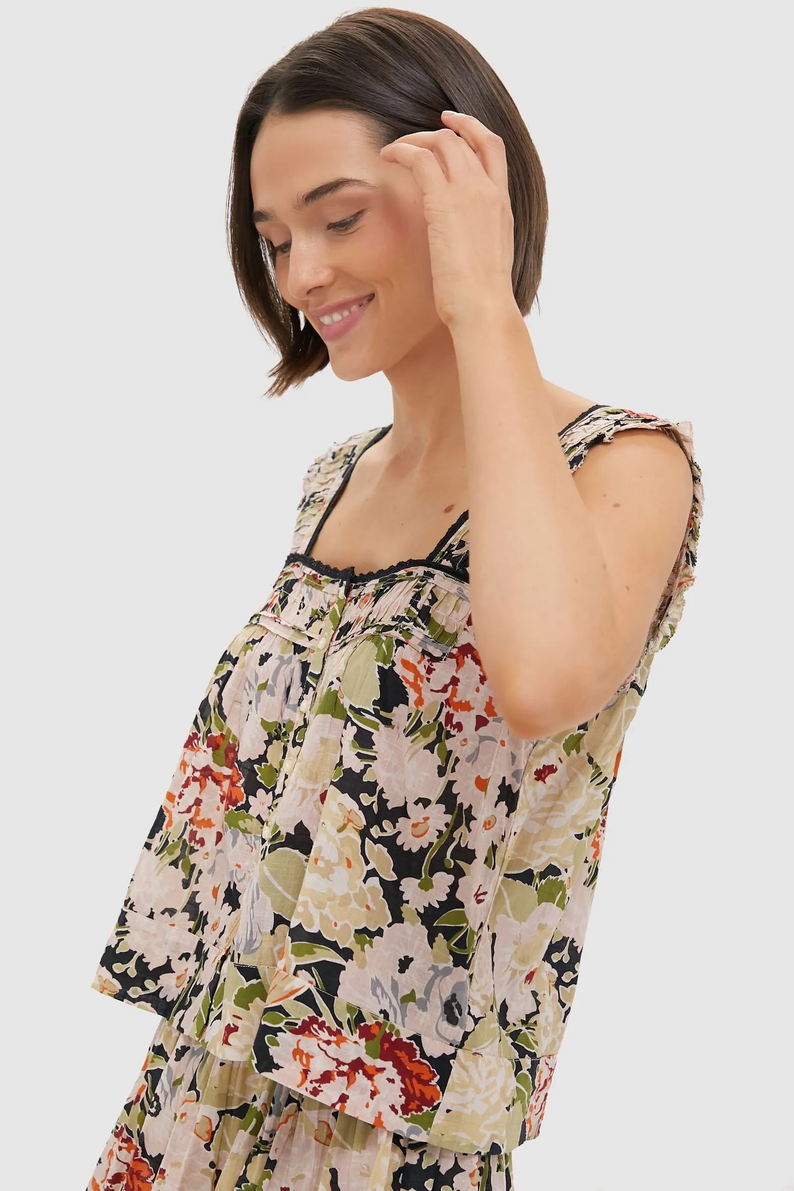 Vintage Rose The Victorian Pleat Tank sold by Tuckernuck