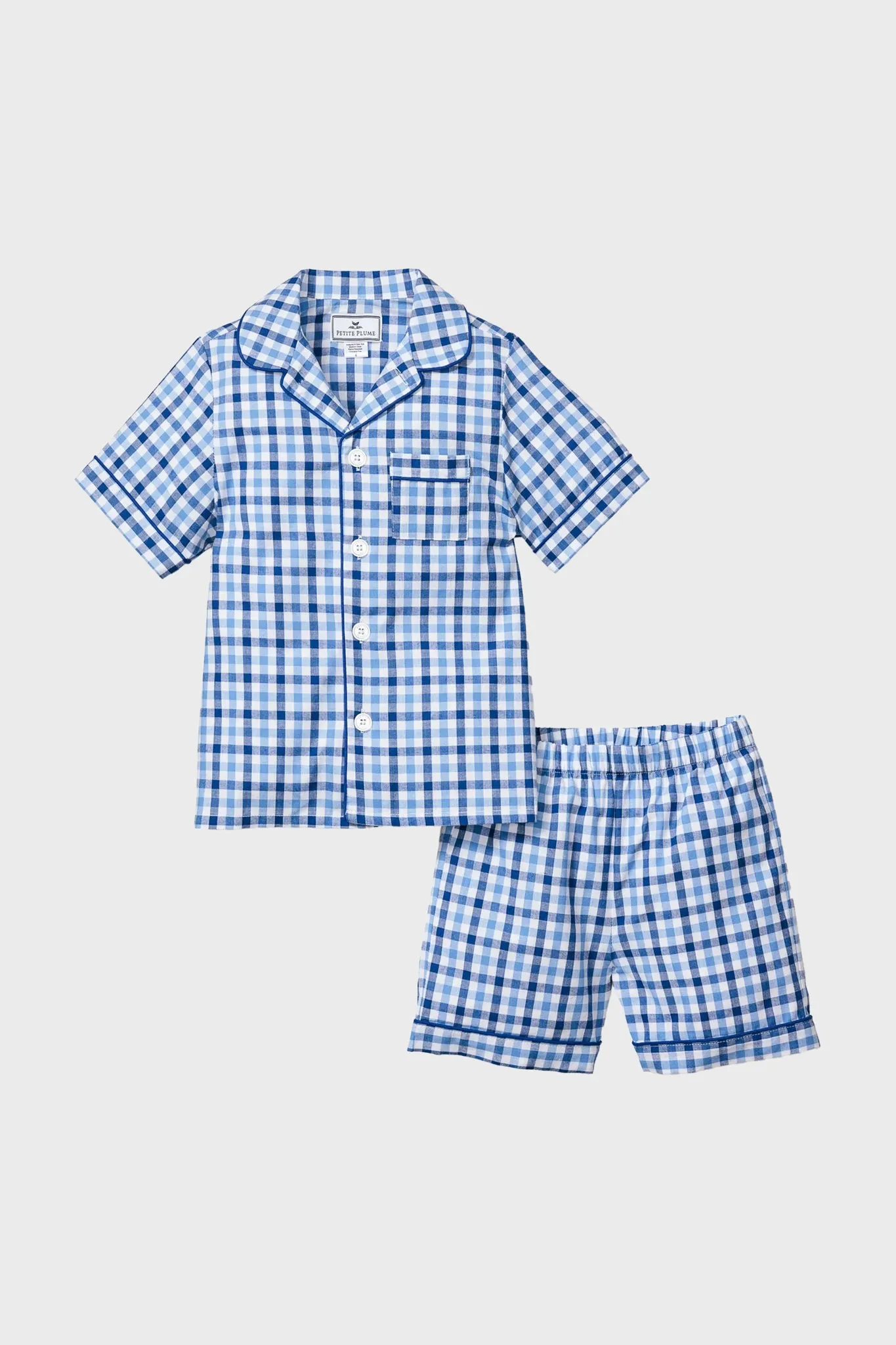 Kid's Royal Blue Gingham Short Set sold by Tuckernuck