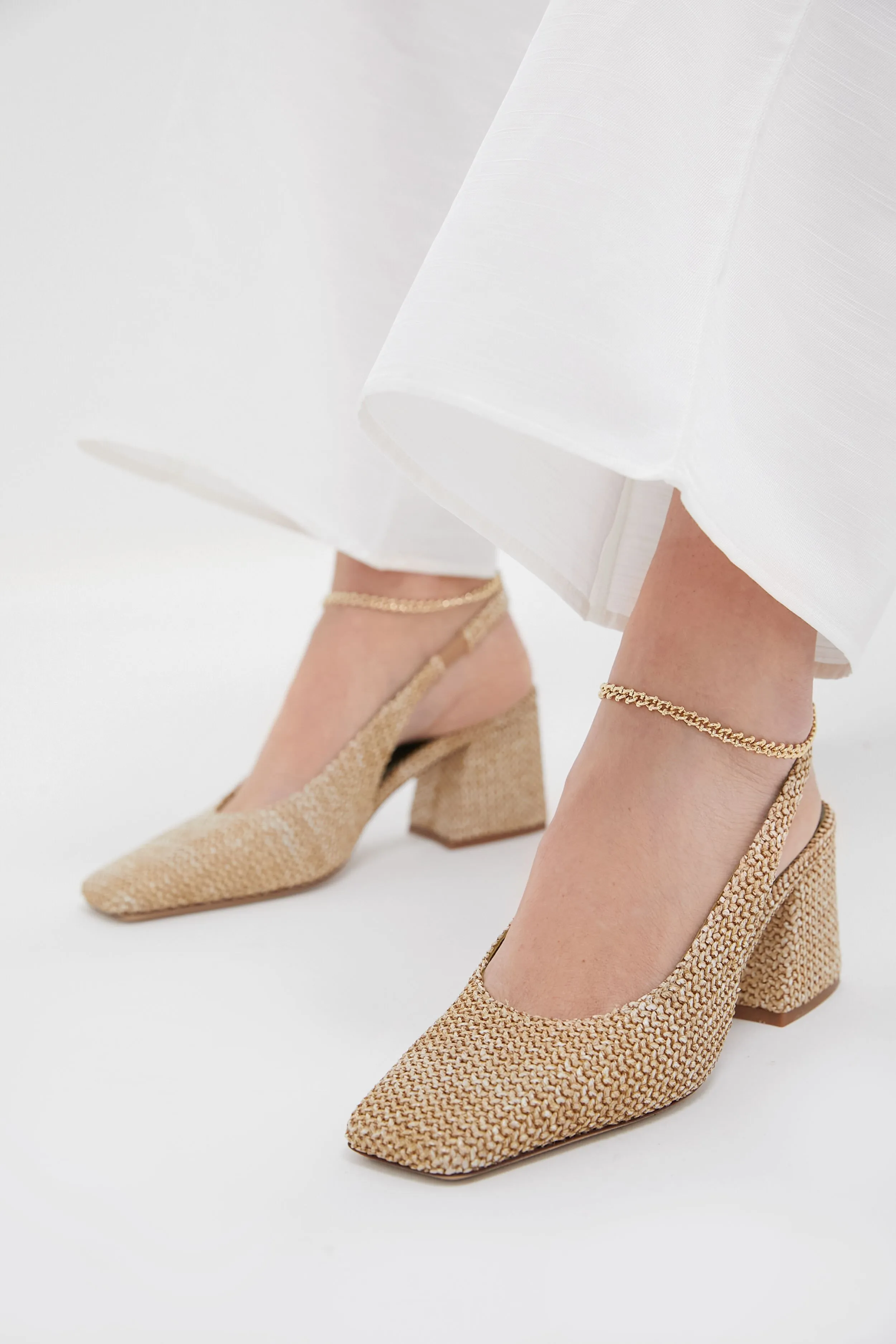 Natural Raffia Ilaria Slingback Heels sold by Tuckernuck product image thumbnail 2