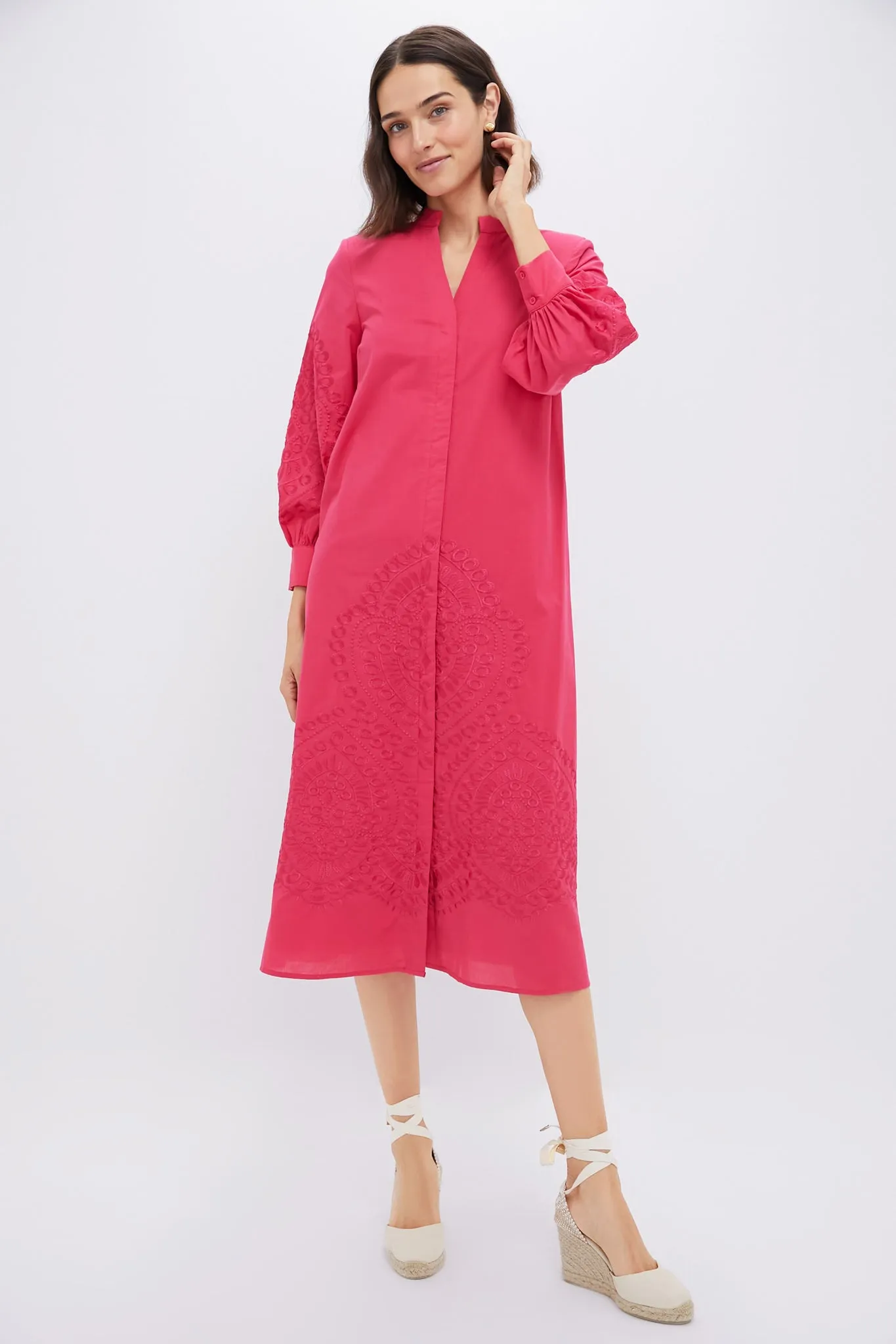 Guava Embroidered Wisteria Caftan sold by Tuckernuck