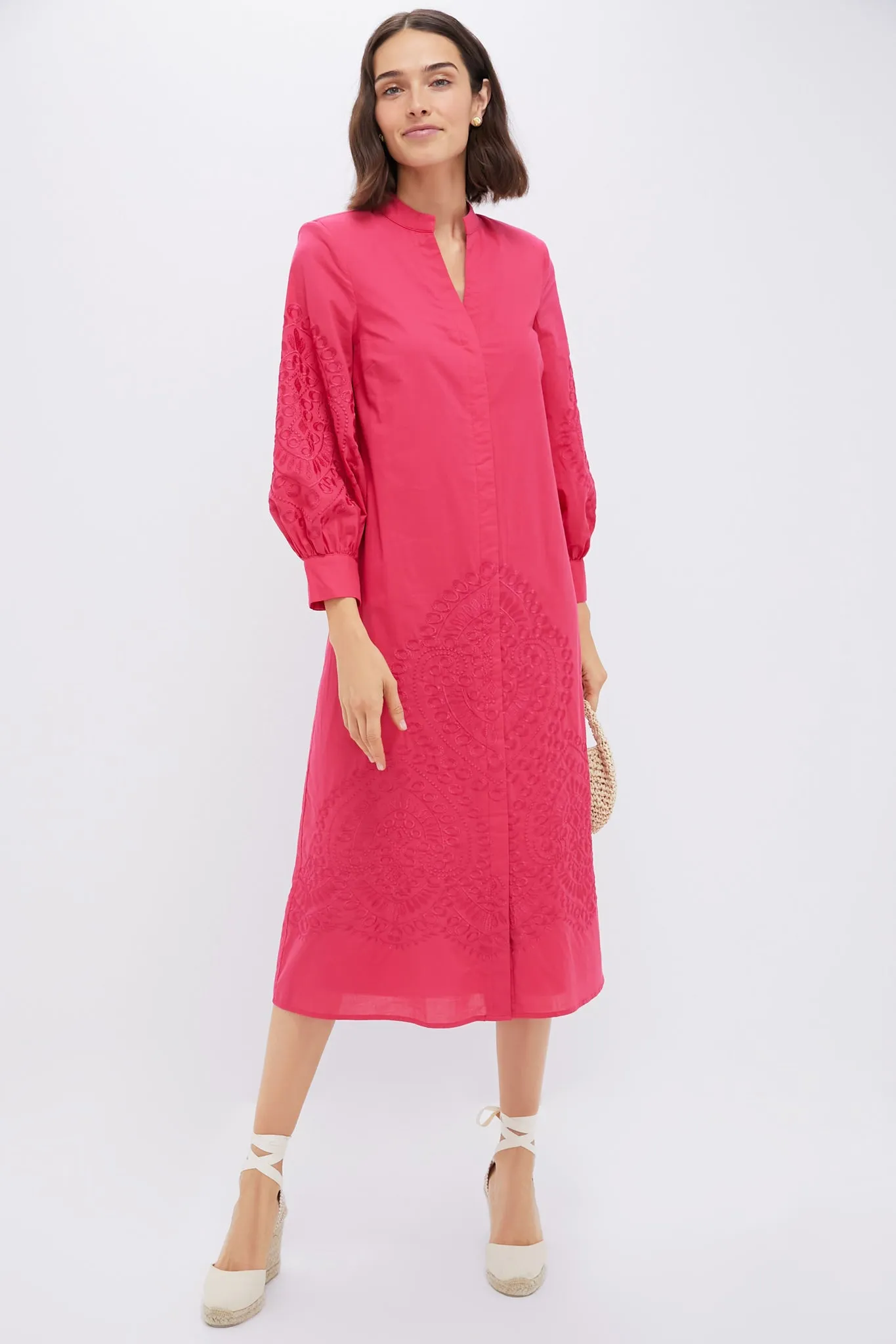 Guava Embroidered Wisteria Caftan sold by Tuckernuck product image thumbnail 3