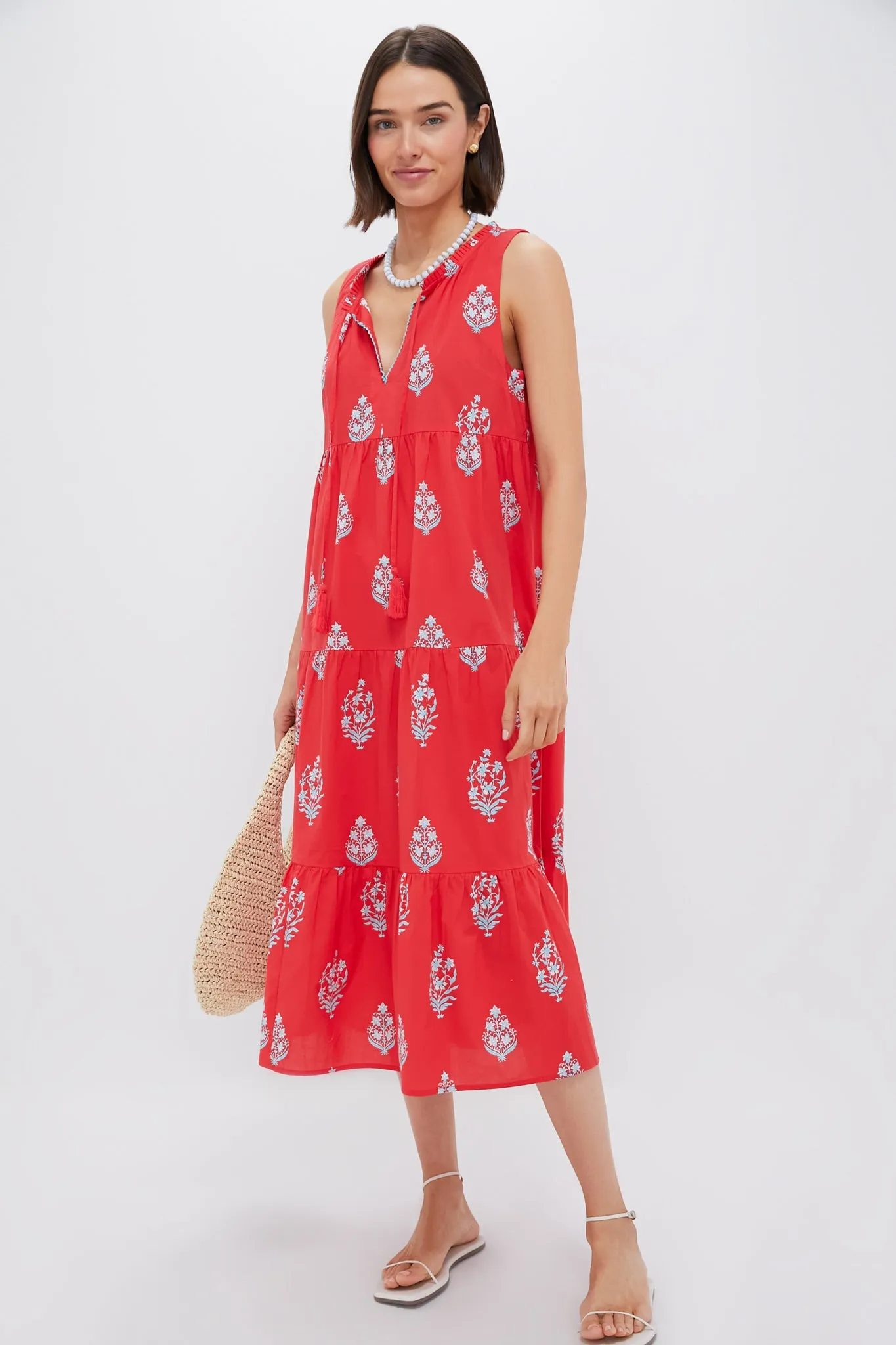 Scarlet Bouquet Blockprint Salty Paloma Caftan sold by Tuckernuck product image thumbnail 2