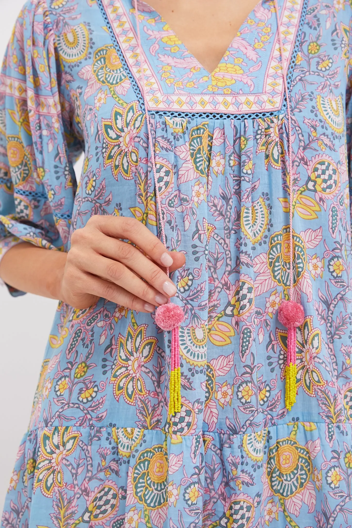 Blue Yellow Printed Zoe Mini Dress sold by Tuckernuck product image thumbnail 5