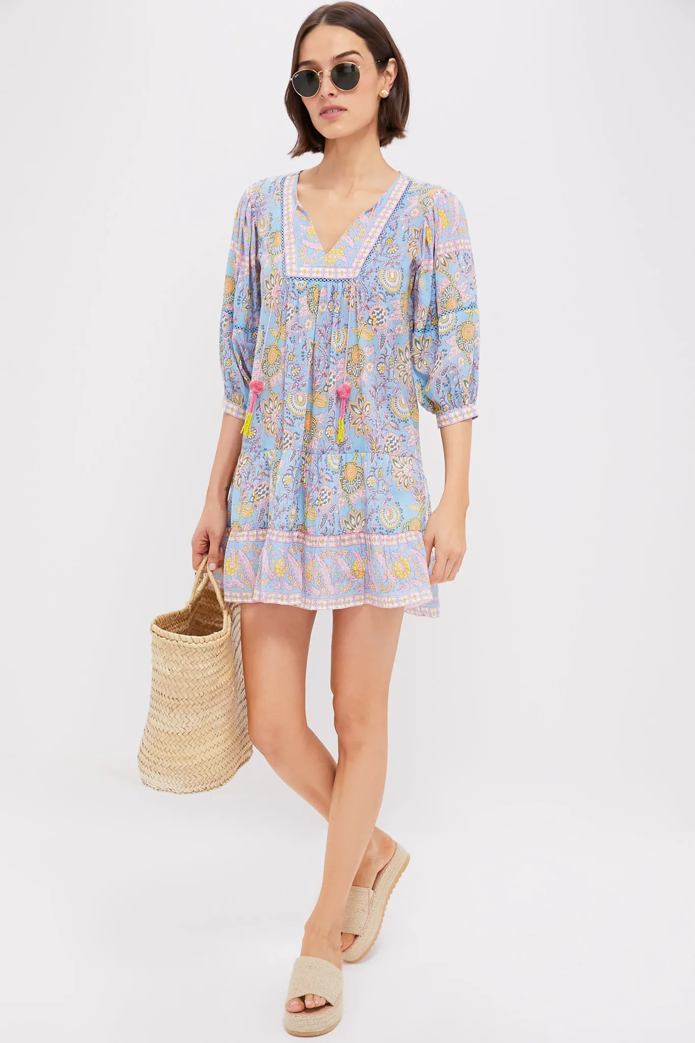 Blue Yellow Printed Zoe Mini Dress sold by Tuckernuck product image thumbnail 2
