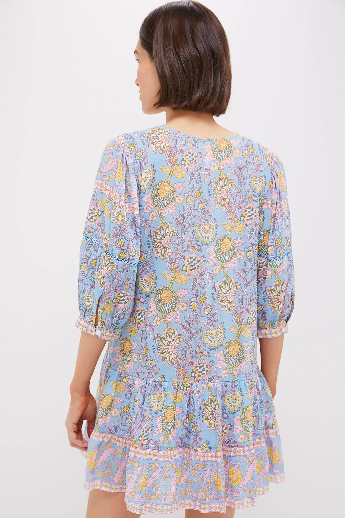 Blue Yellow Printed Zoe Mini Dress sold by Tuckernuck product image thumbnail 4