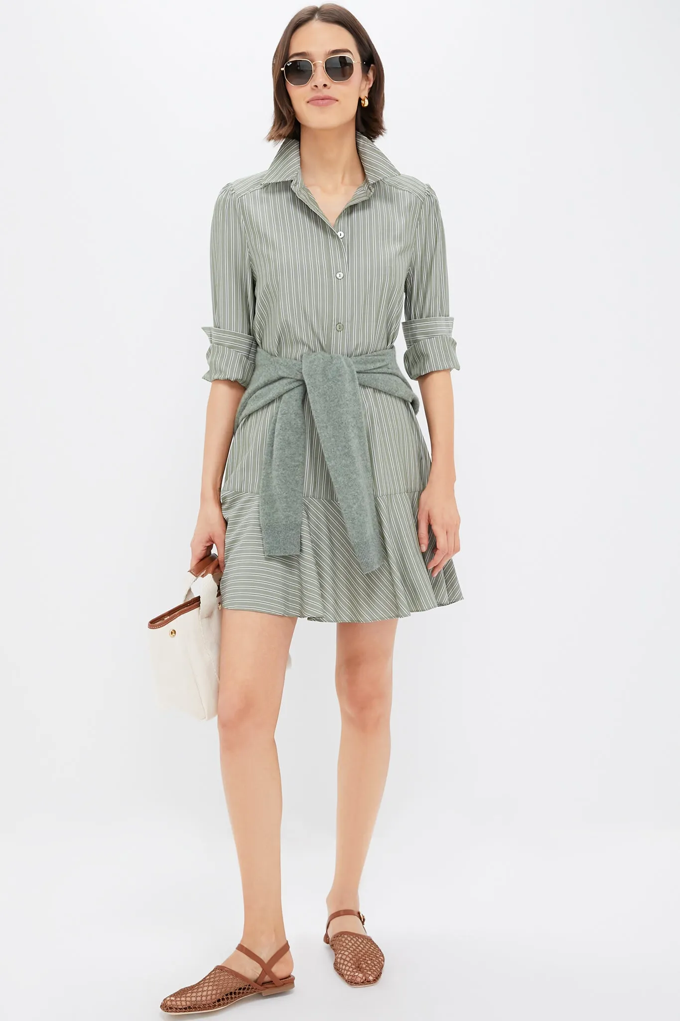 Green Stripe Callahan Shirt Dress sold by Tuckernuck product image thumbnail 2