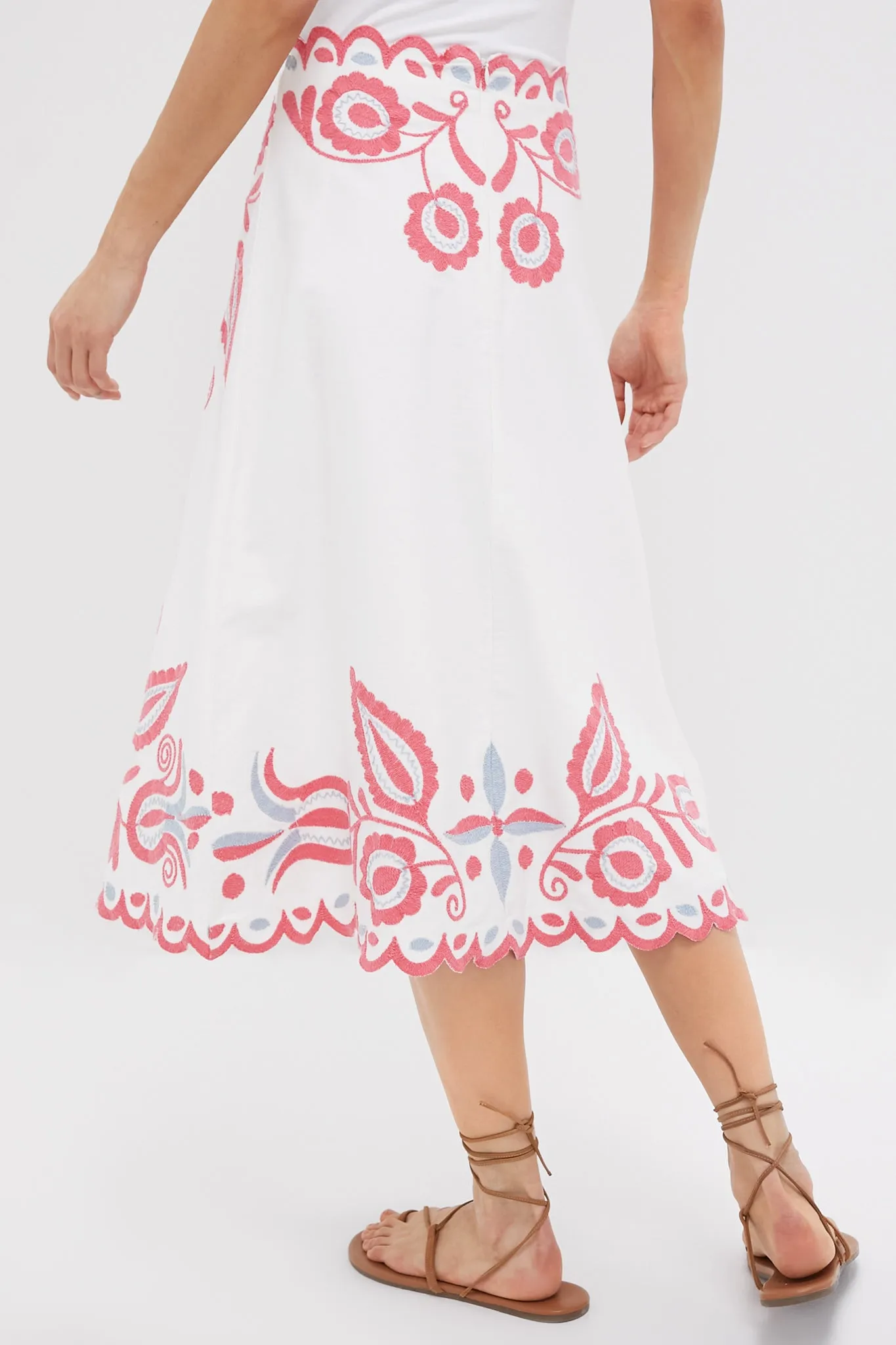 Multi Eevi Embroidered Twill Midi Skirt sold by Tuckernuck product image thumbnail 4