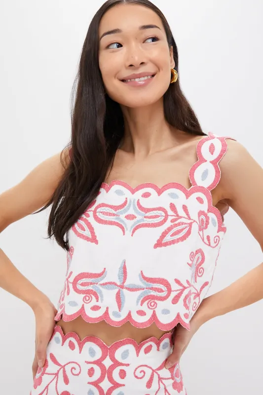 Multi Eevi Embroidered Twill Tank Top made by Sea New York