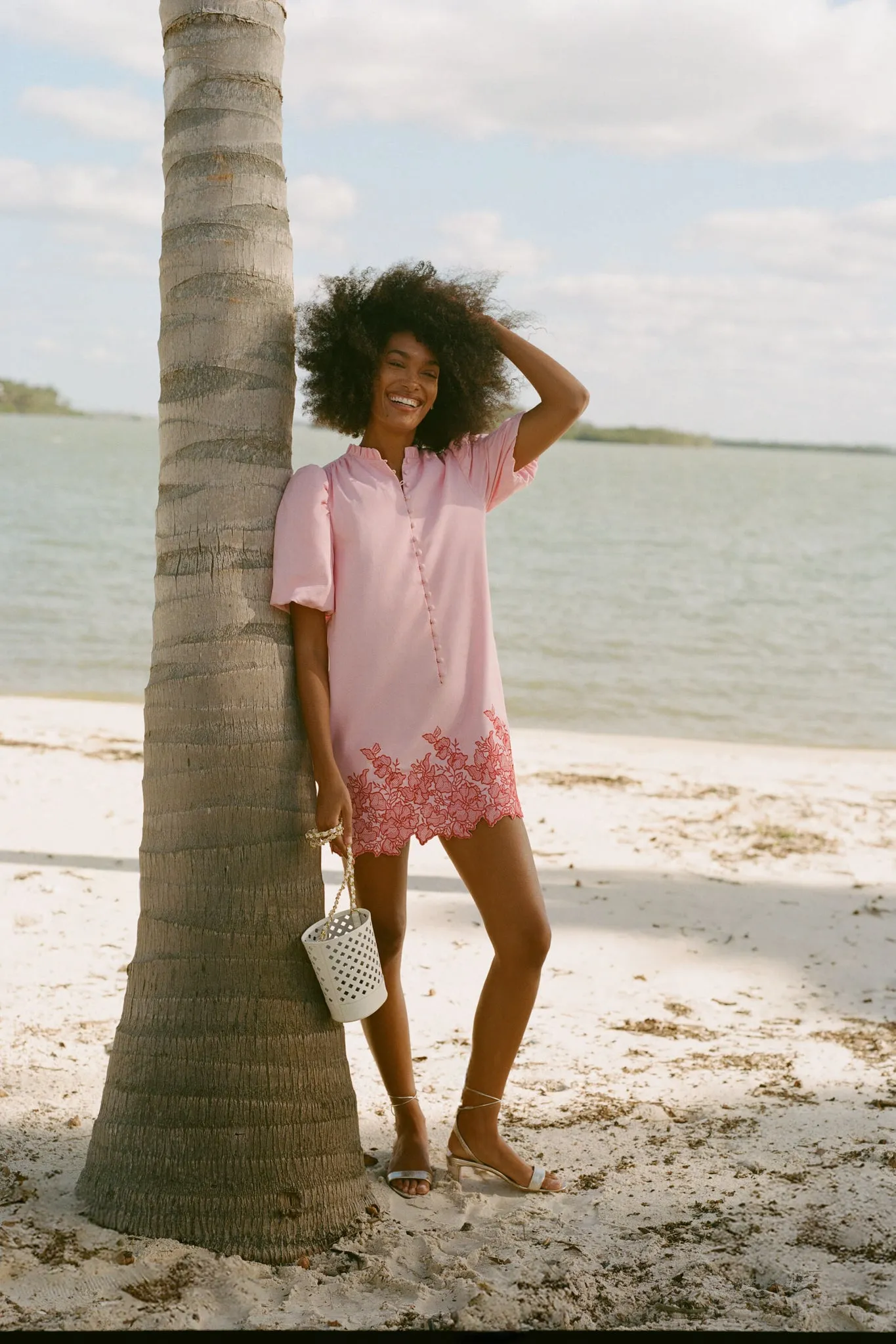 Pink & Red Embroidered Mimi Mini Dress sold by Tuckernuck product image thumbnail 2