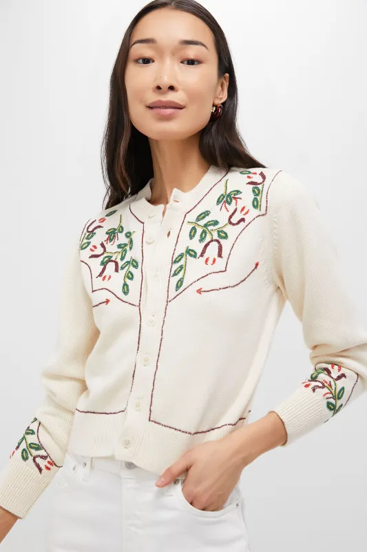 Natural The Western Beaded Cardigan sold by Tuckernuck