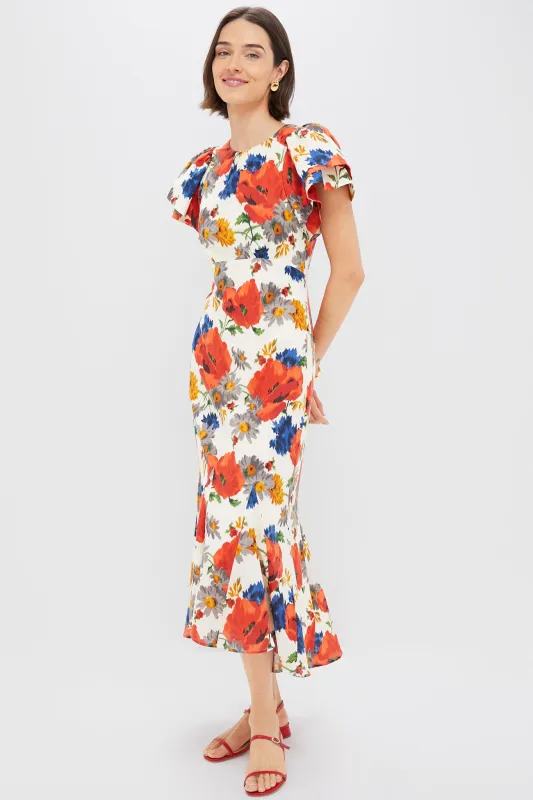 Crimson Poppy Cotton Linen Elodie Dress sold by Tuckernuck