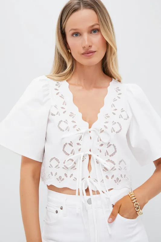 White Eyelet Top sold by Tuckernuck