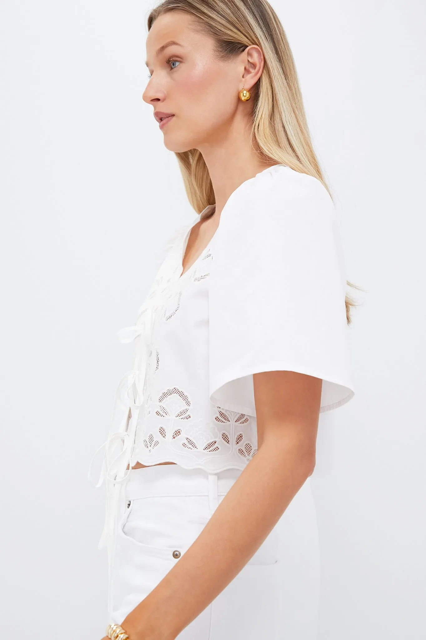 White Eyelet Top sold by Tuckernuck product image thumbnail 3