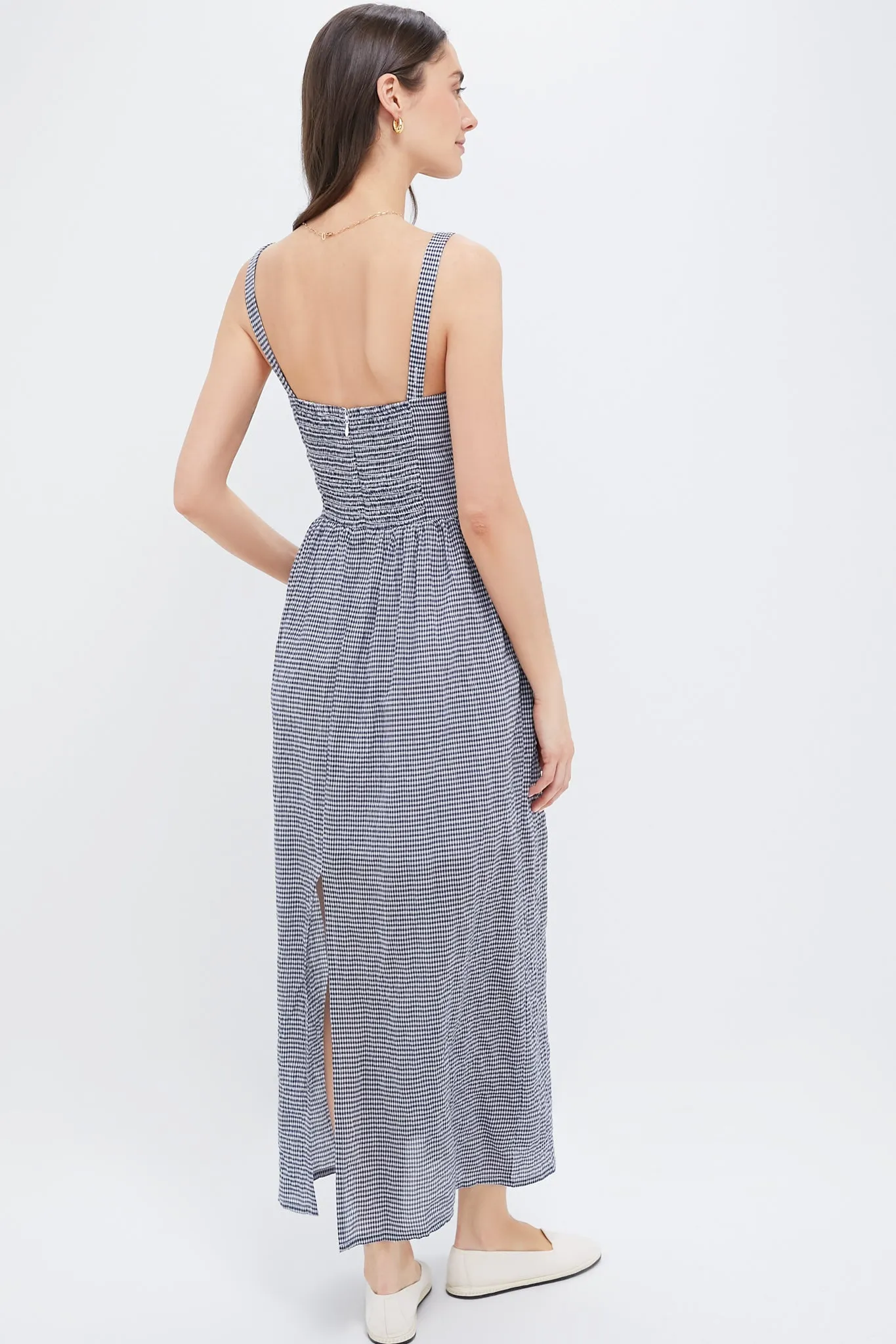 Navy Gingham Jour Maxi Dress sold by Tuckernuck product image thumbnail 4